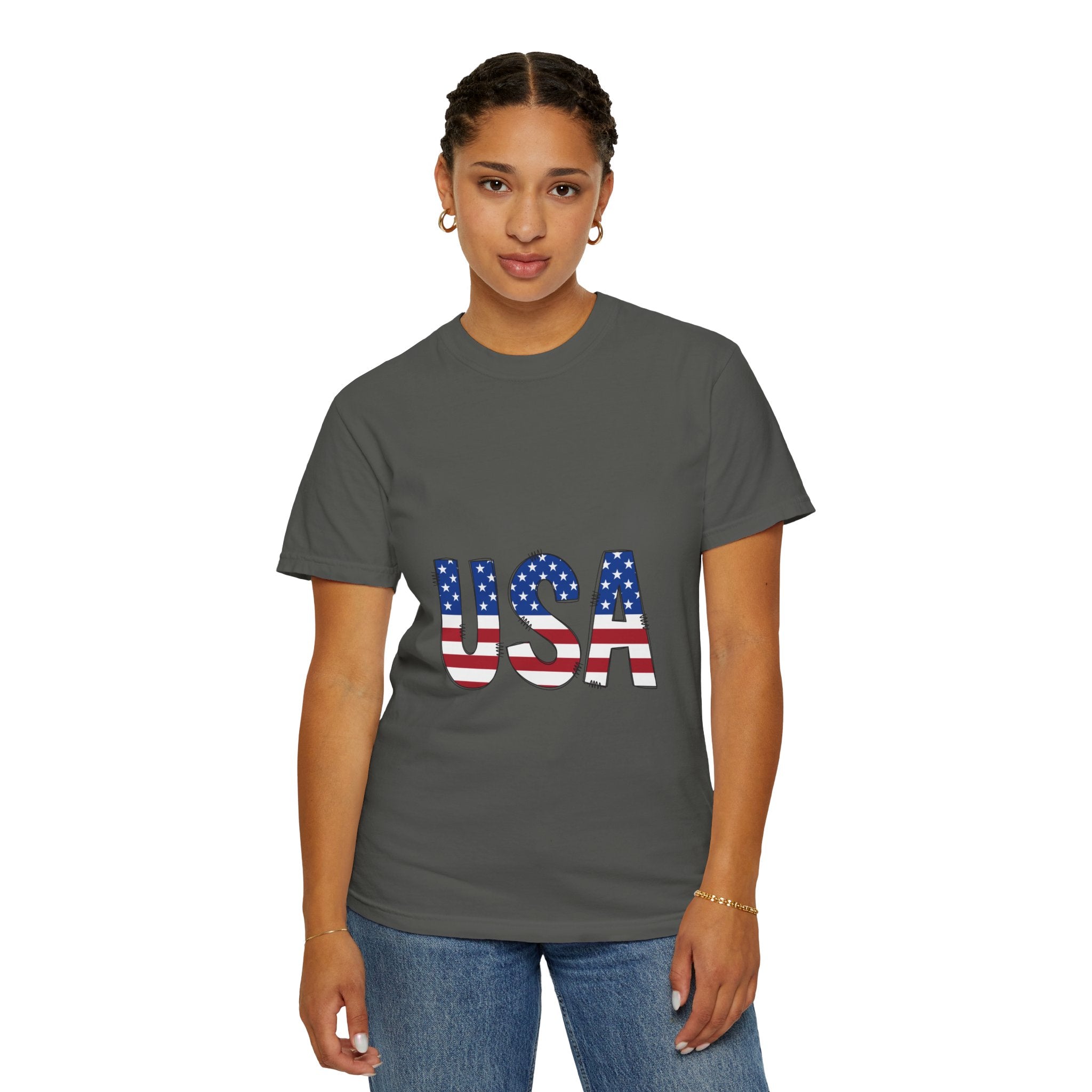 USA Flag Graphic T-Shirt — Patriotic Fourth of July Tee