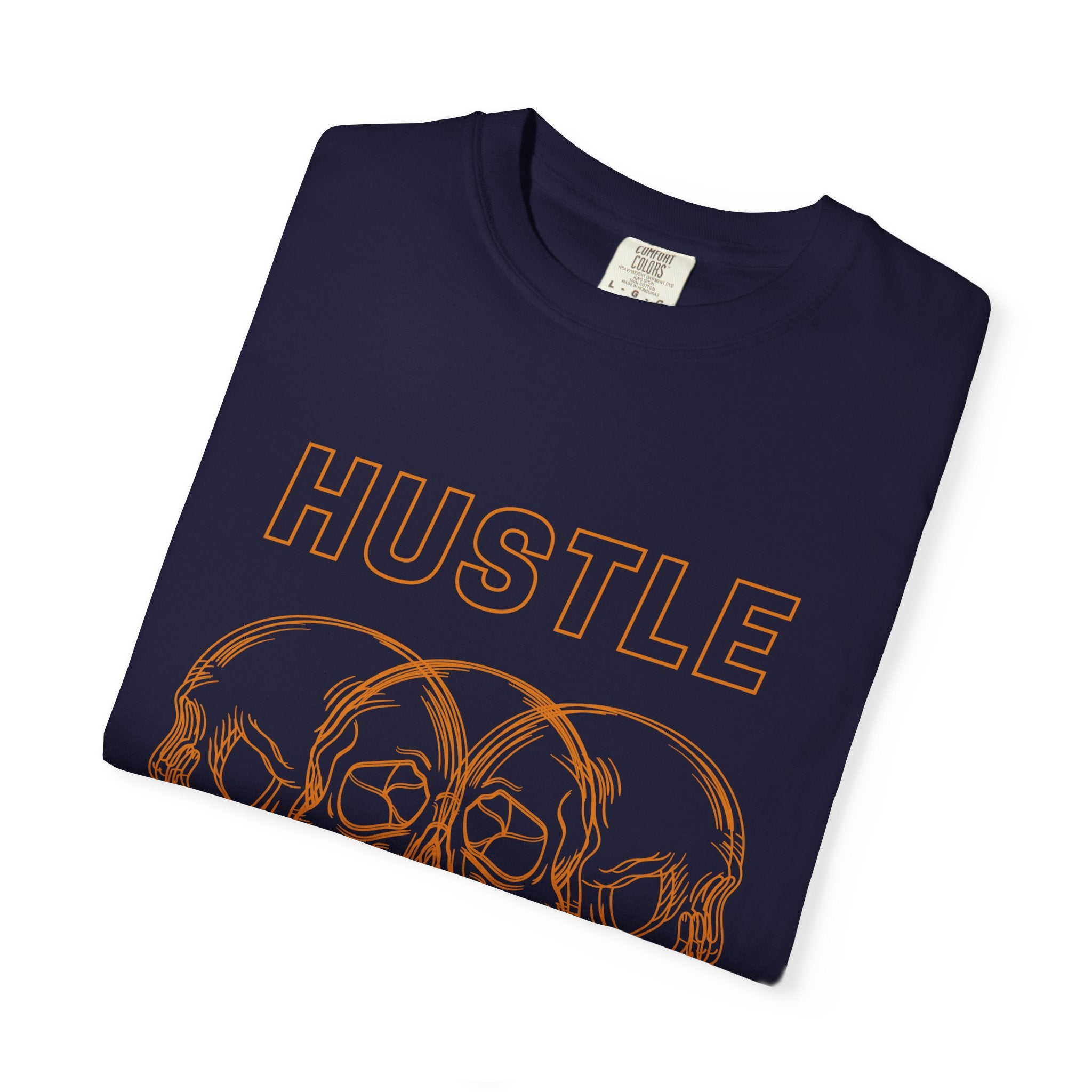 Hustle Skullture Tee — Vintage Skull Graphic T-Shirt for Streetwear & Edgy Style