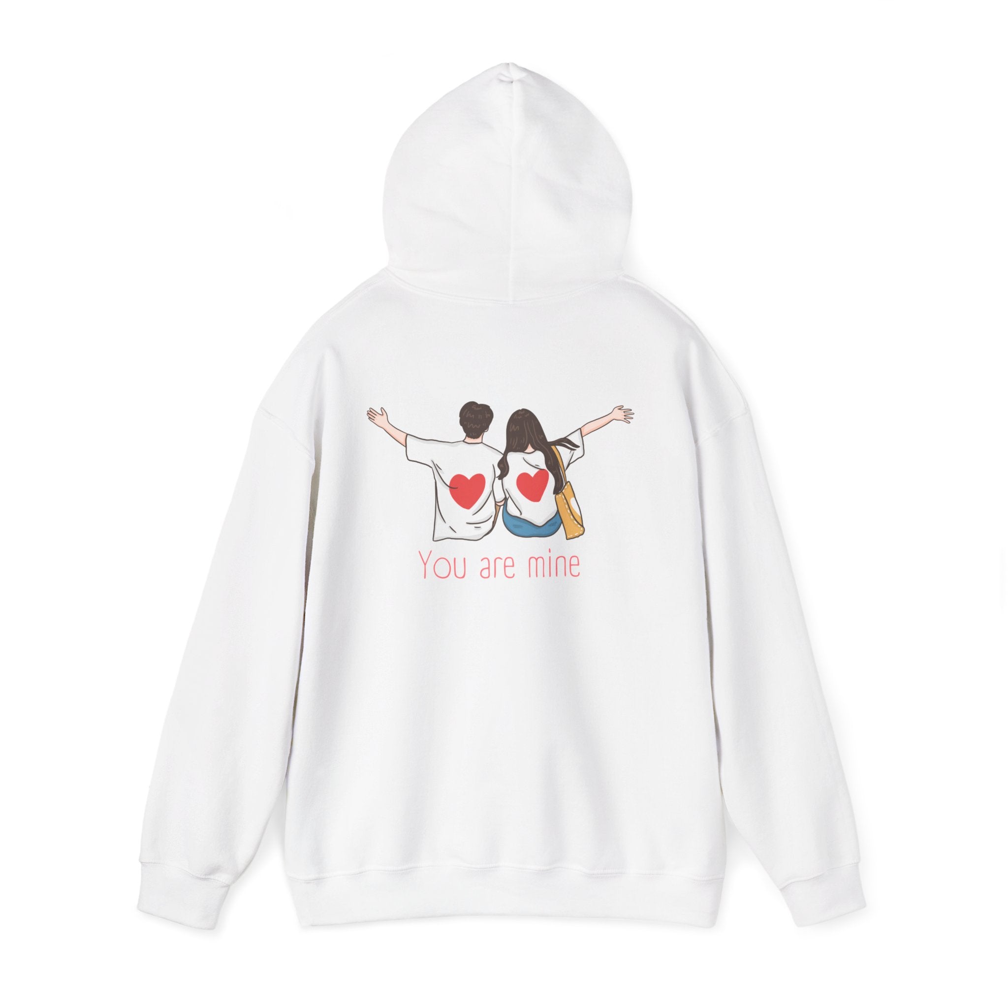 Cute Couples Hoodie — "You Are Mine" Matching Heart Back Design
