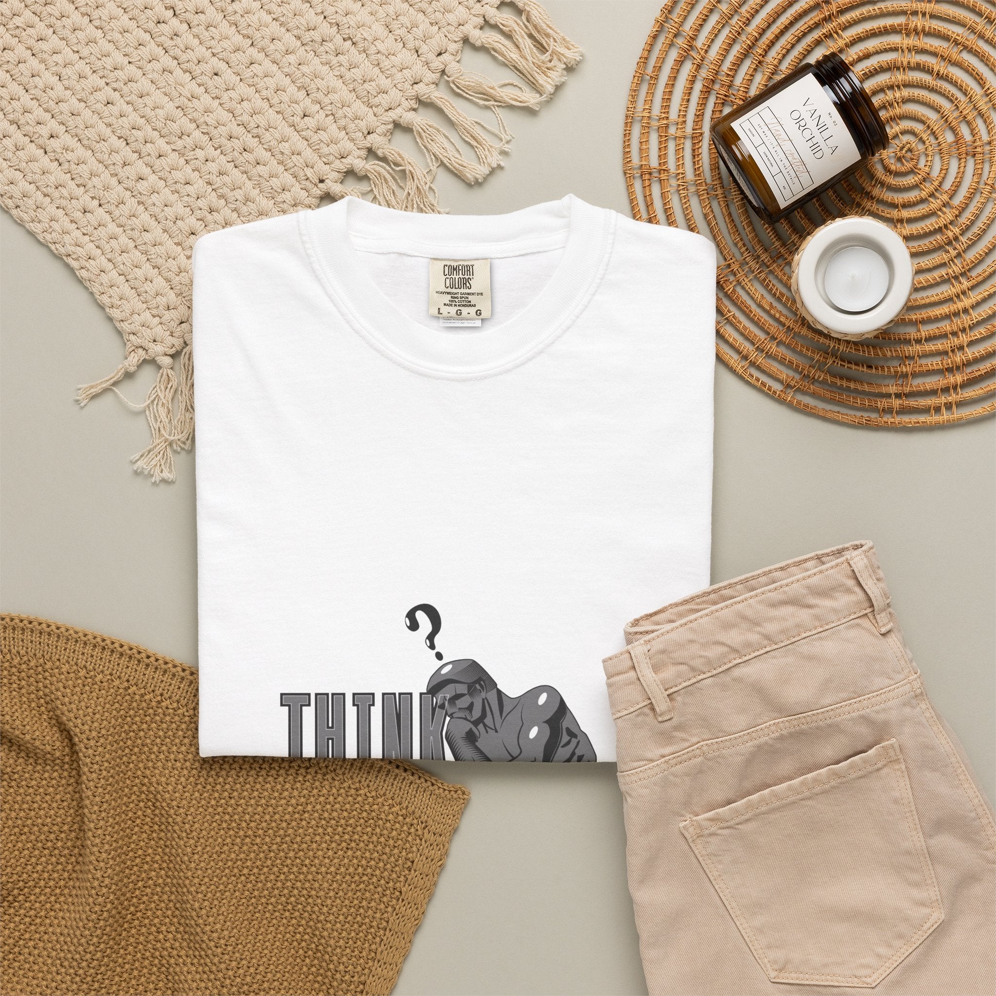 Think Big T-Shirt — Motivational Graphic Tee with Thinking Man Design