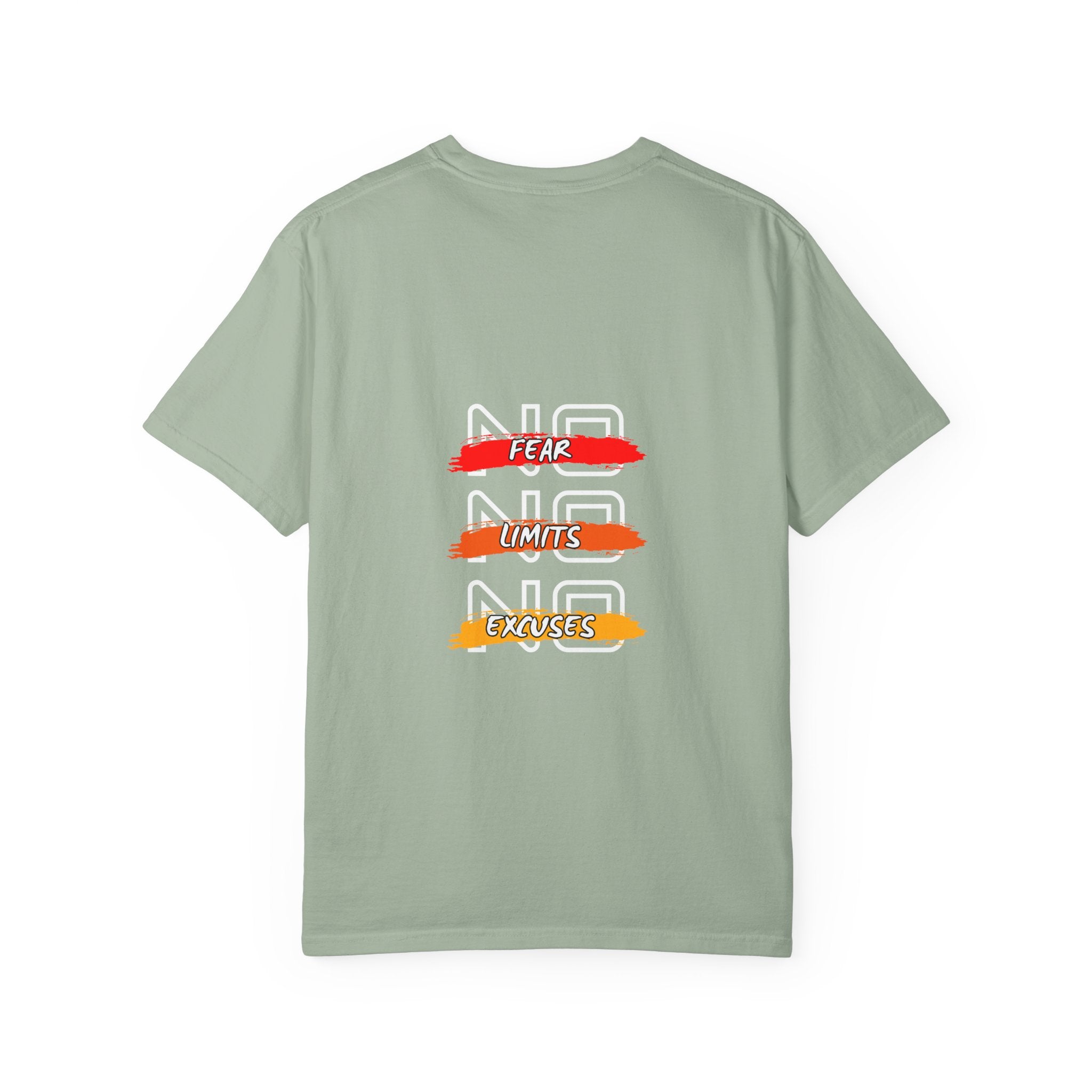 T-Shirt — "No Fear, No Limits, No Excuses" Motivational Graphic Tee