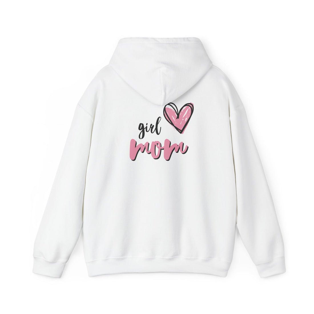 Girl Mom Hoodie — Cute Pink Heart Mom Sweatshirt, Mother’s Day Gift