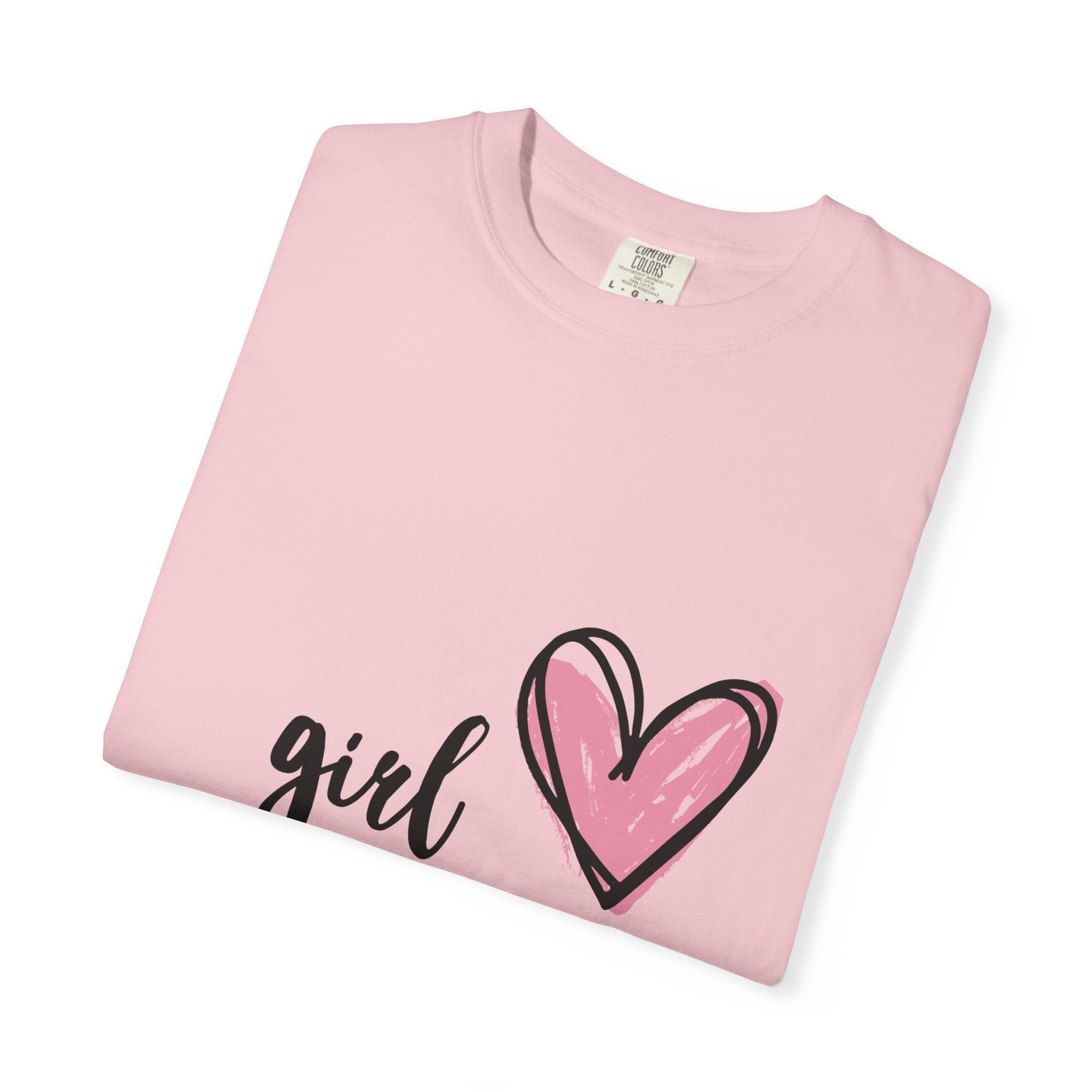 Girl Mom T-Shirt — Pink Heart Mom Shirt for New & Proud Mothers