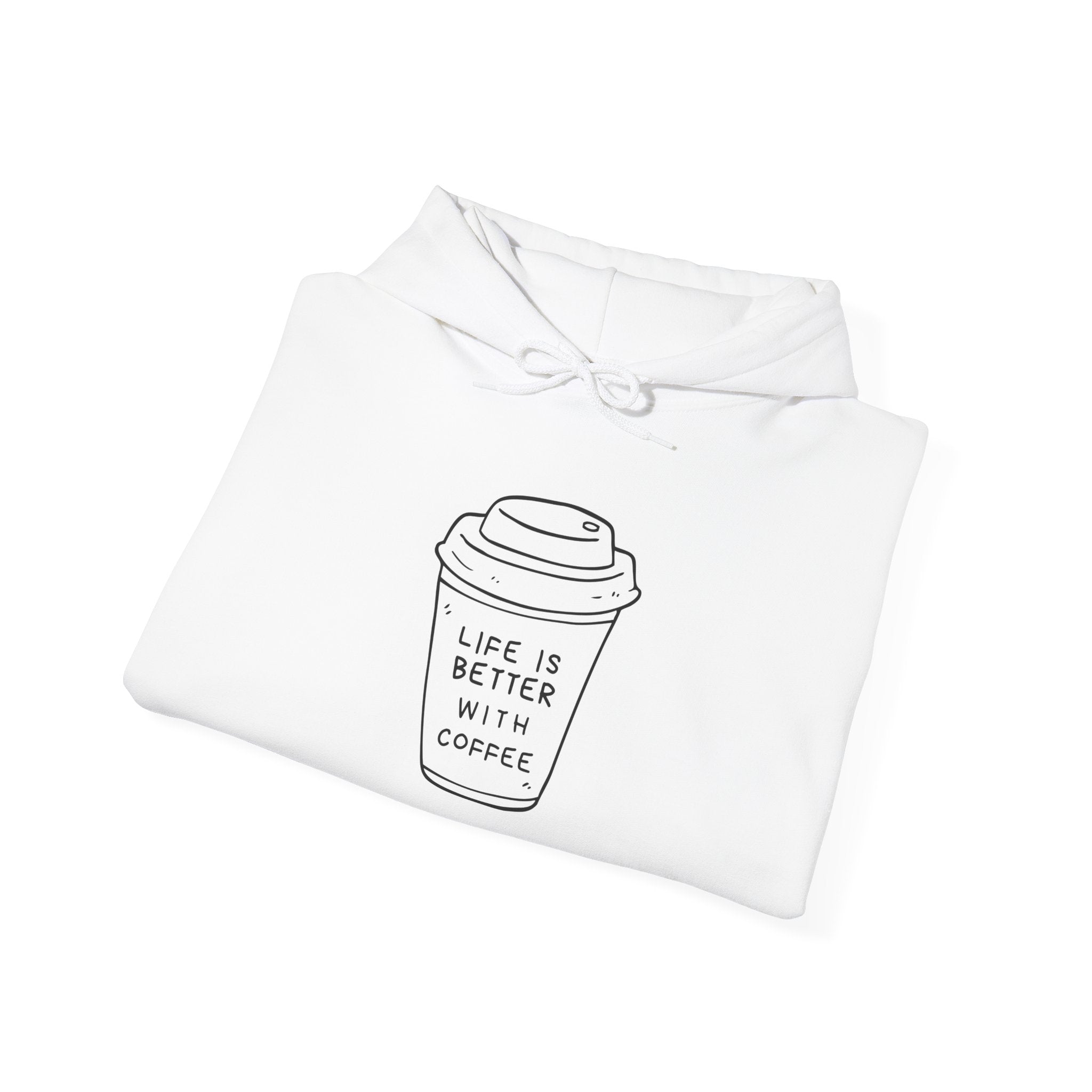 Coffee Lovers Hoodie - "Life Is Better With Coffee" Minimal Graphic Pullover