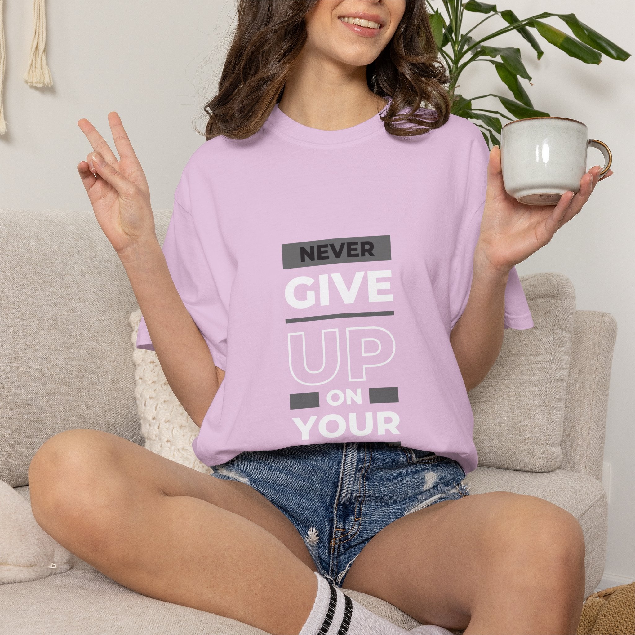 Never Give Up On Your Dreams T-Shirt — Motivational Graphic Tee