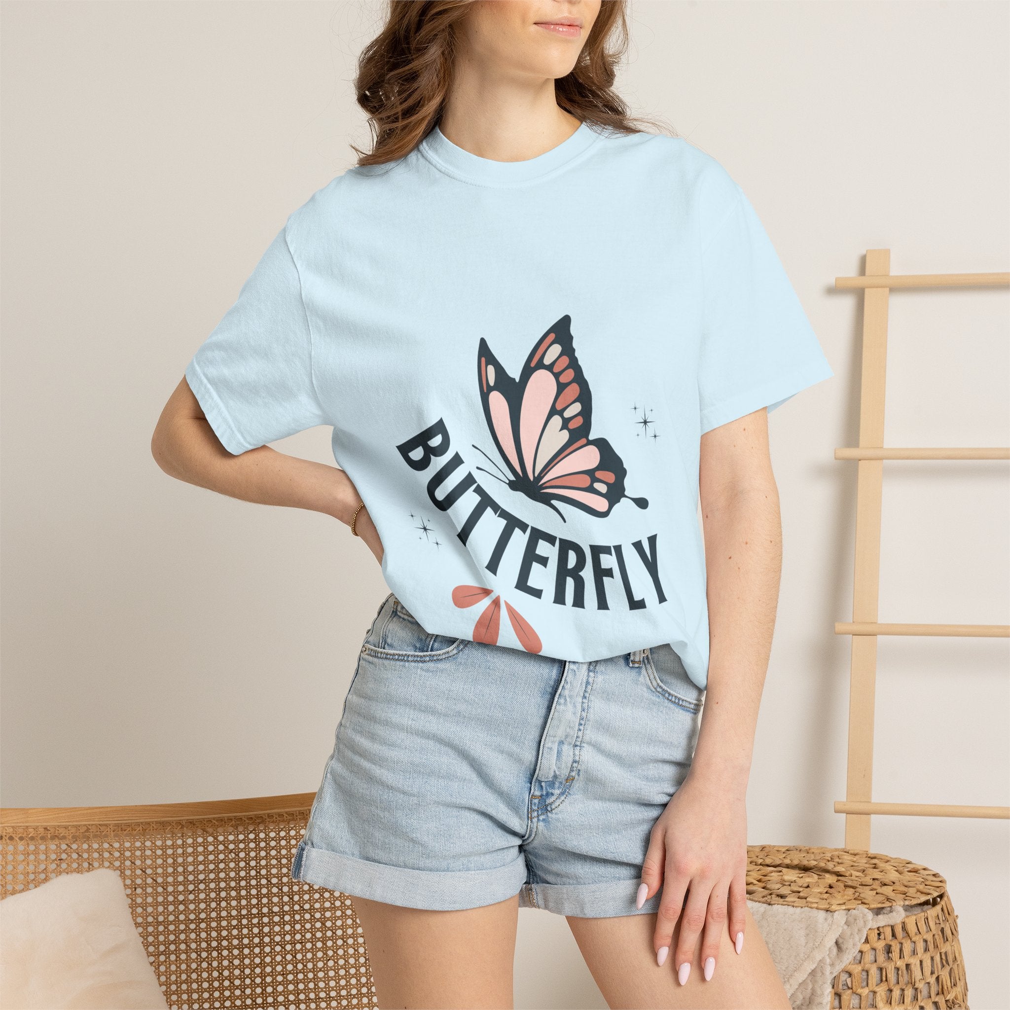 Butterfly Graphic T-Shirt — Pink Monarch Floral Tee