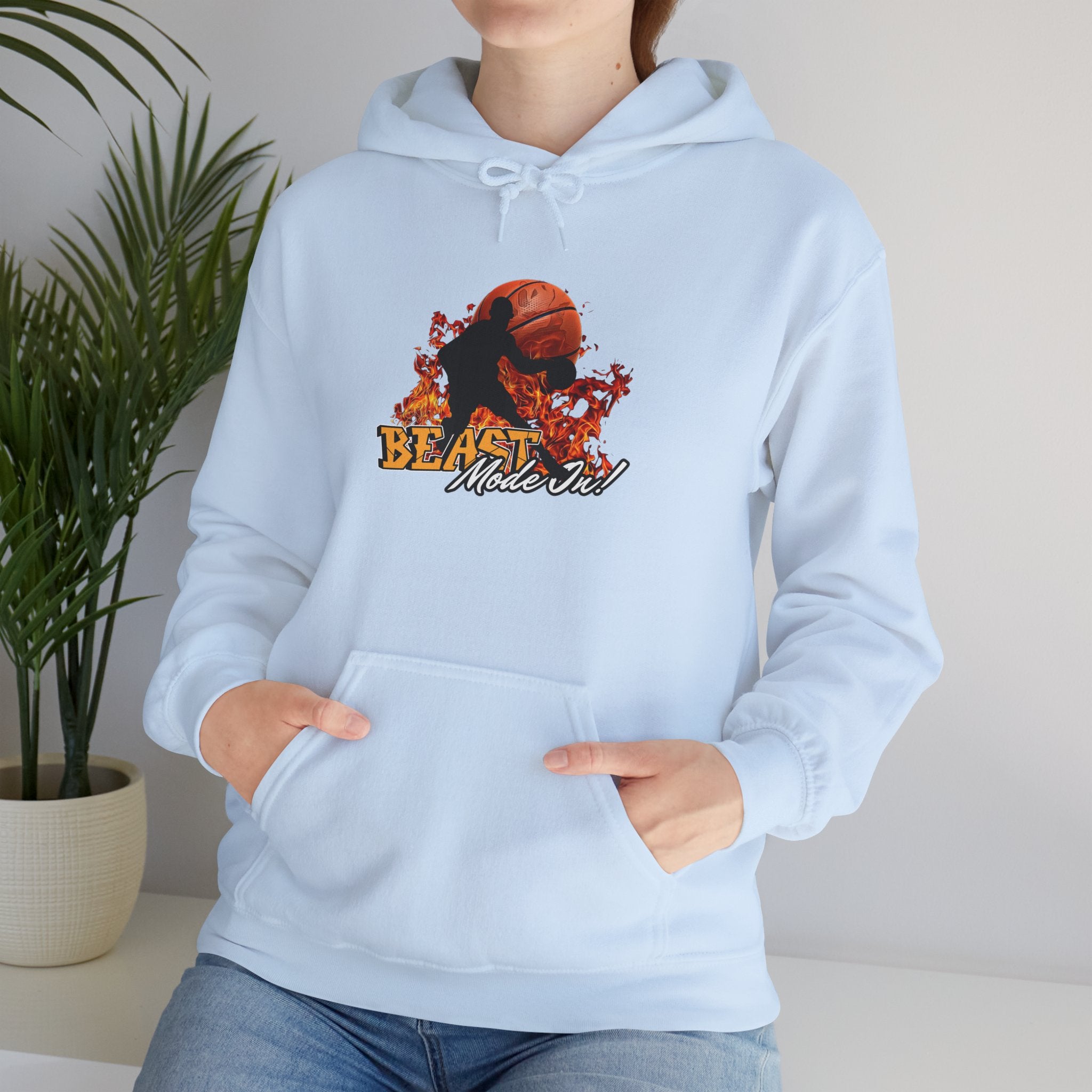 Basketball Beast Mode Hoodie — "Beast Mode On" Graphic Pullover
