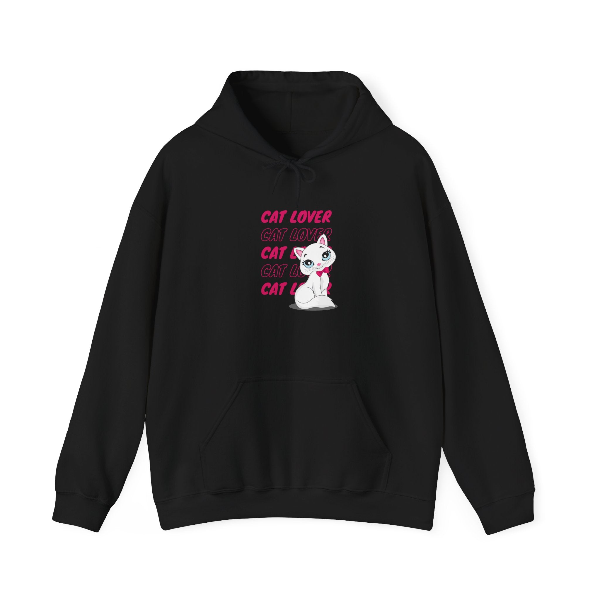 Cat Lover Hoodie — Cute Pink Kitty Graphic Pullover