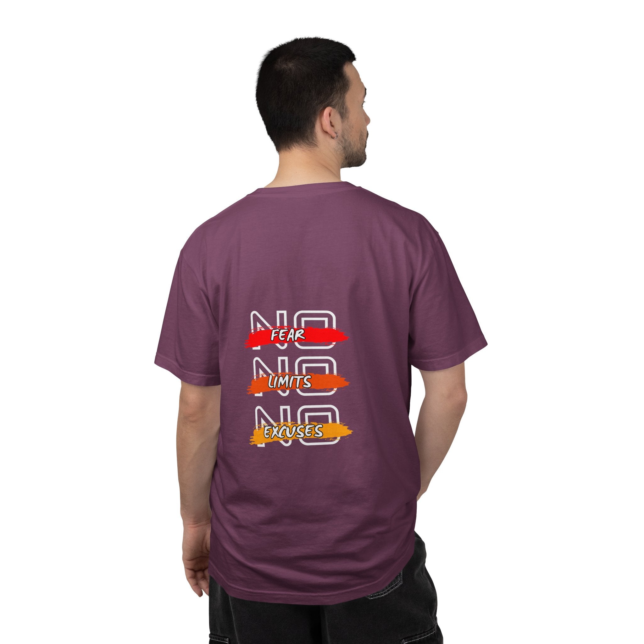 T-Shirt — "No Fear, No Limits, No Excuses" Motivational Graphic Tee
