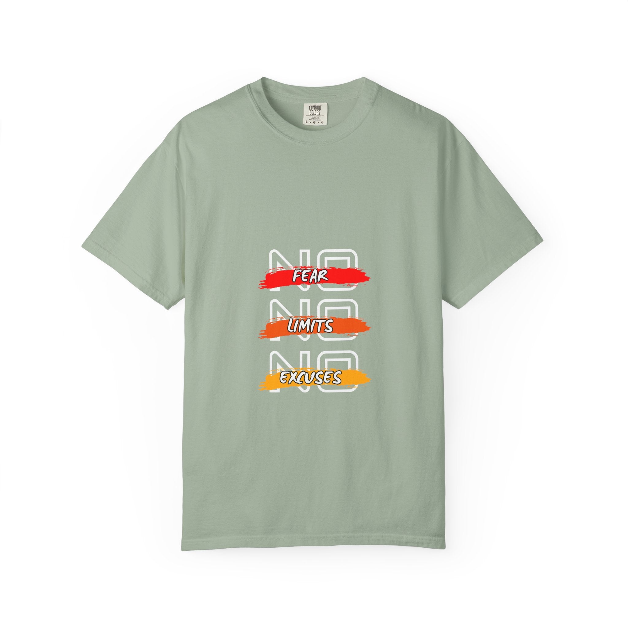 T-Shirt — "No Fear, No Limits, No Excuses" Motivational Graphic Tee