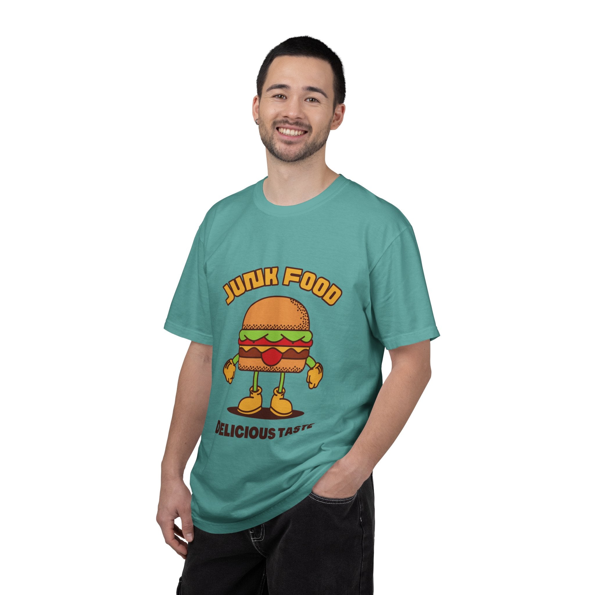 Junk Food Burger T-Shirt — Cute Retro ‘Delicious Taste’ Graphic Tee