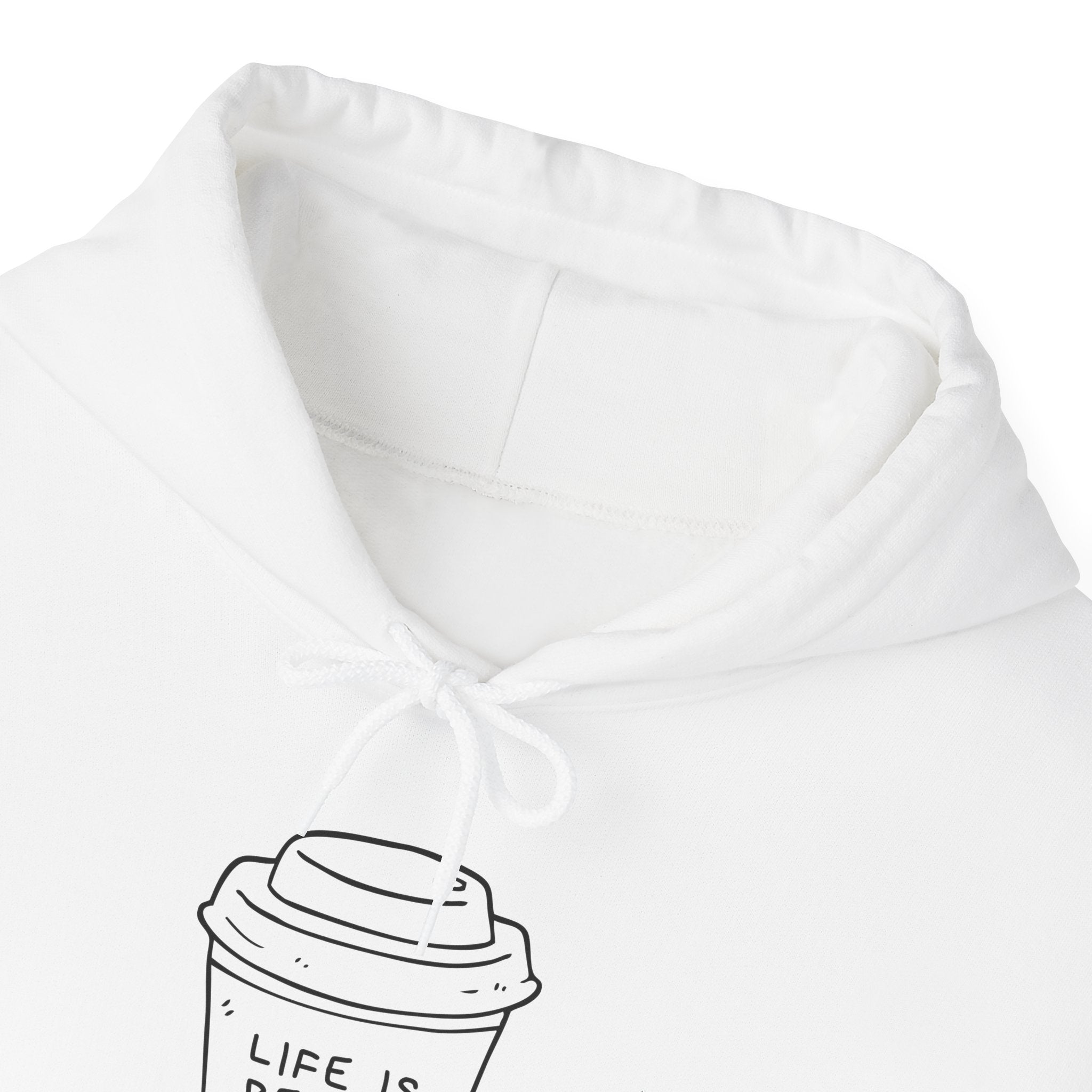 Coffee Lovers Hoodie - "Life Is Better With Coffee" Minimal Graphic Pullover