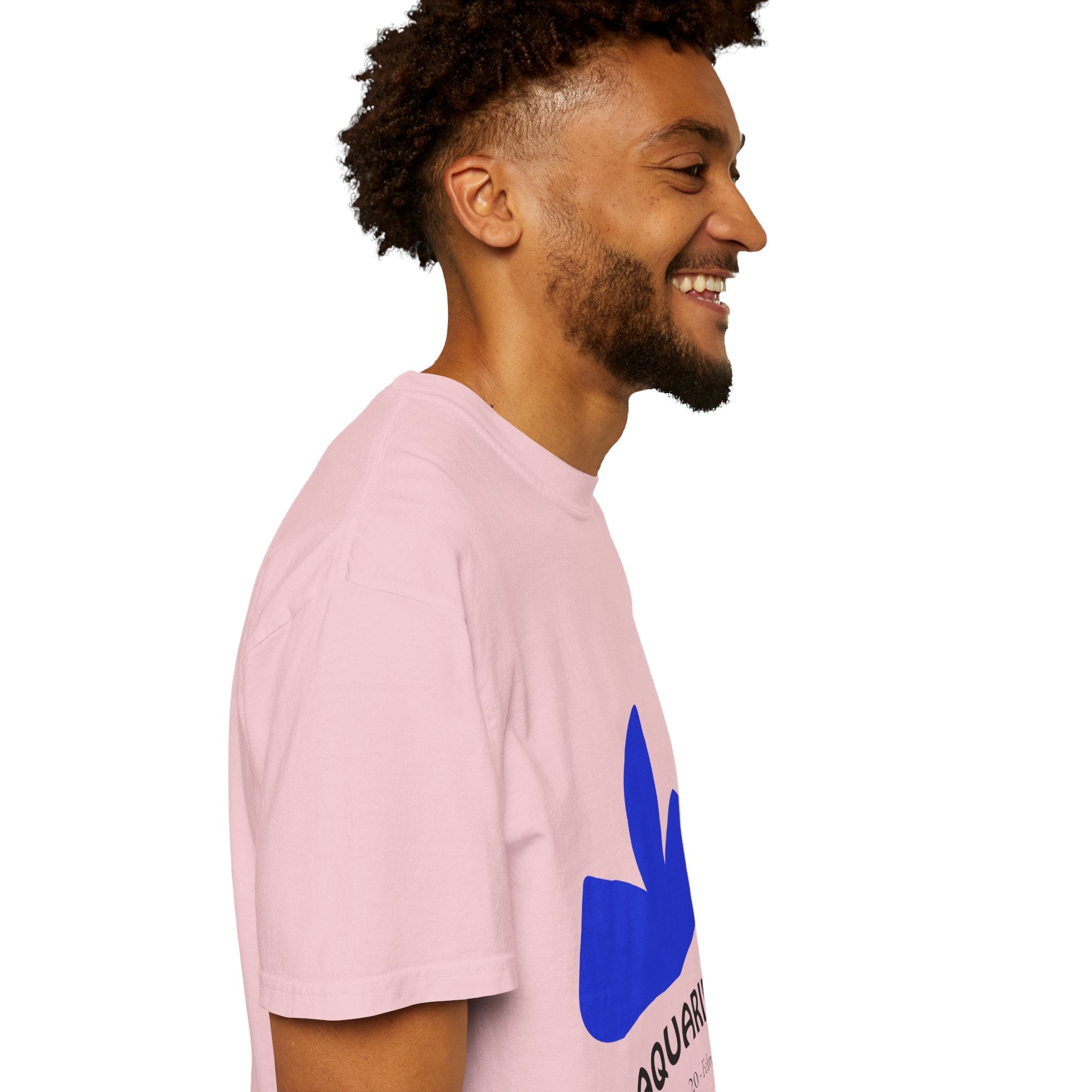 Aquarius Zodiac T-Shirt — Bold Blue Symbol, January 20–February 18 Astrology Tee