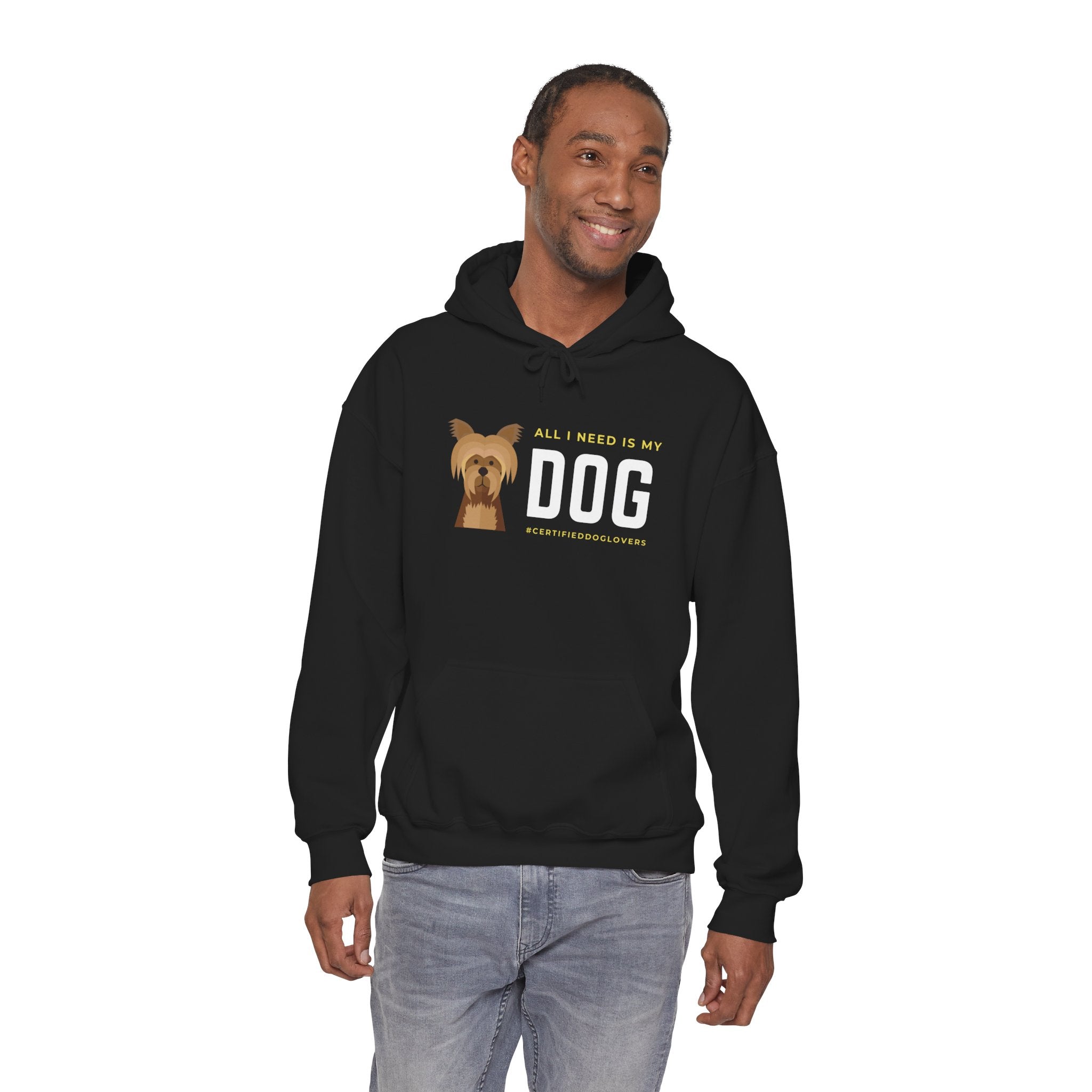 Dog Lover Hoodie - "All I Need Is My Dog" Graphic Sweatshirt