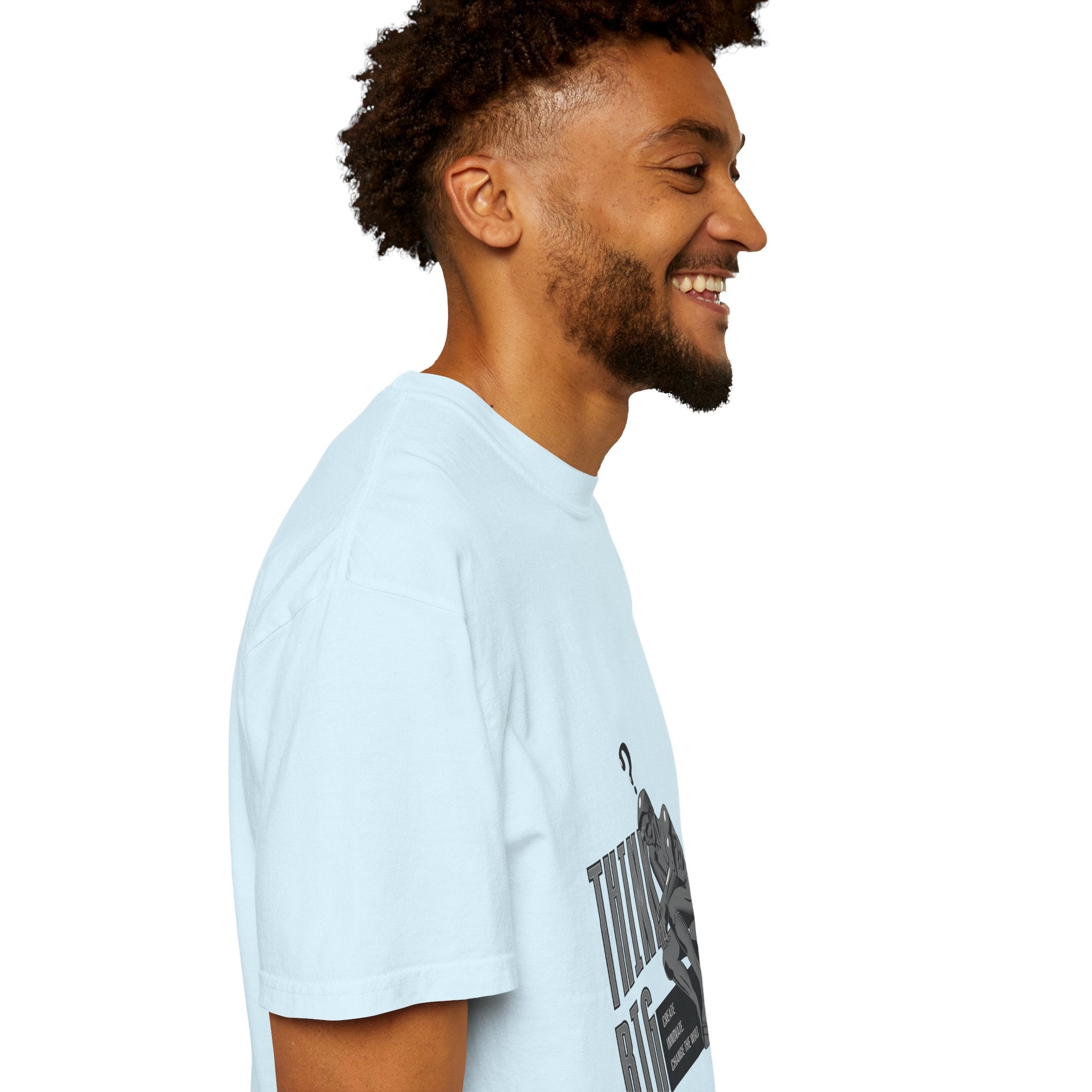 Think Big T-Shirt — Motivational Graphic Tee with Thinking Man Design