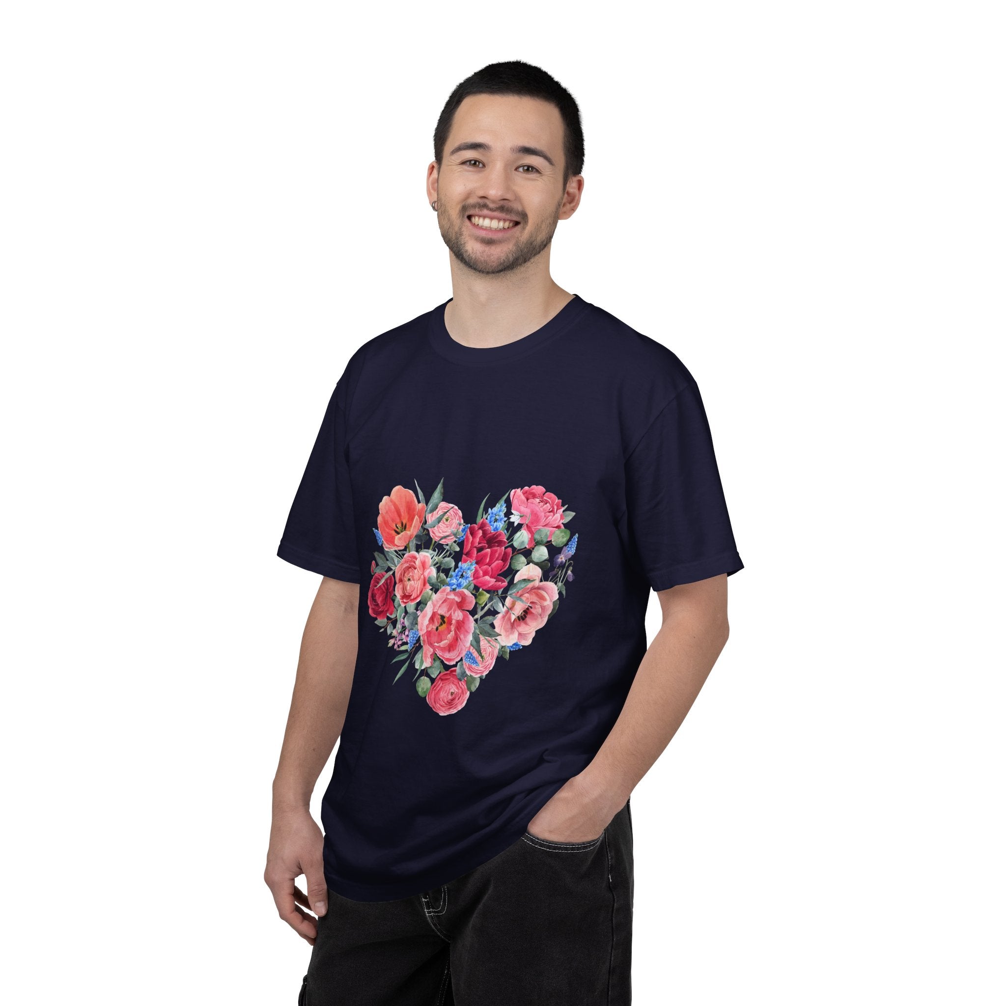 Floral Heart T-Shirt – Watercolor Rose Heart Graphic Tee (Valentine’s Day, Mother's Day)