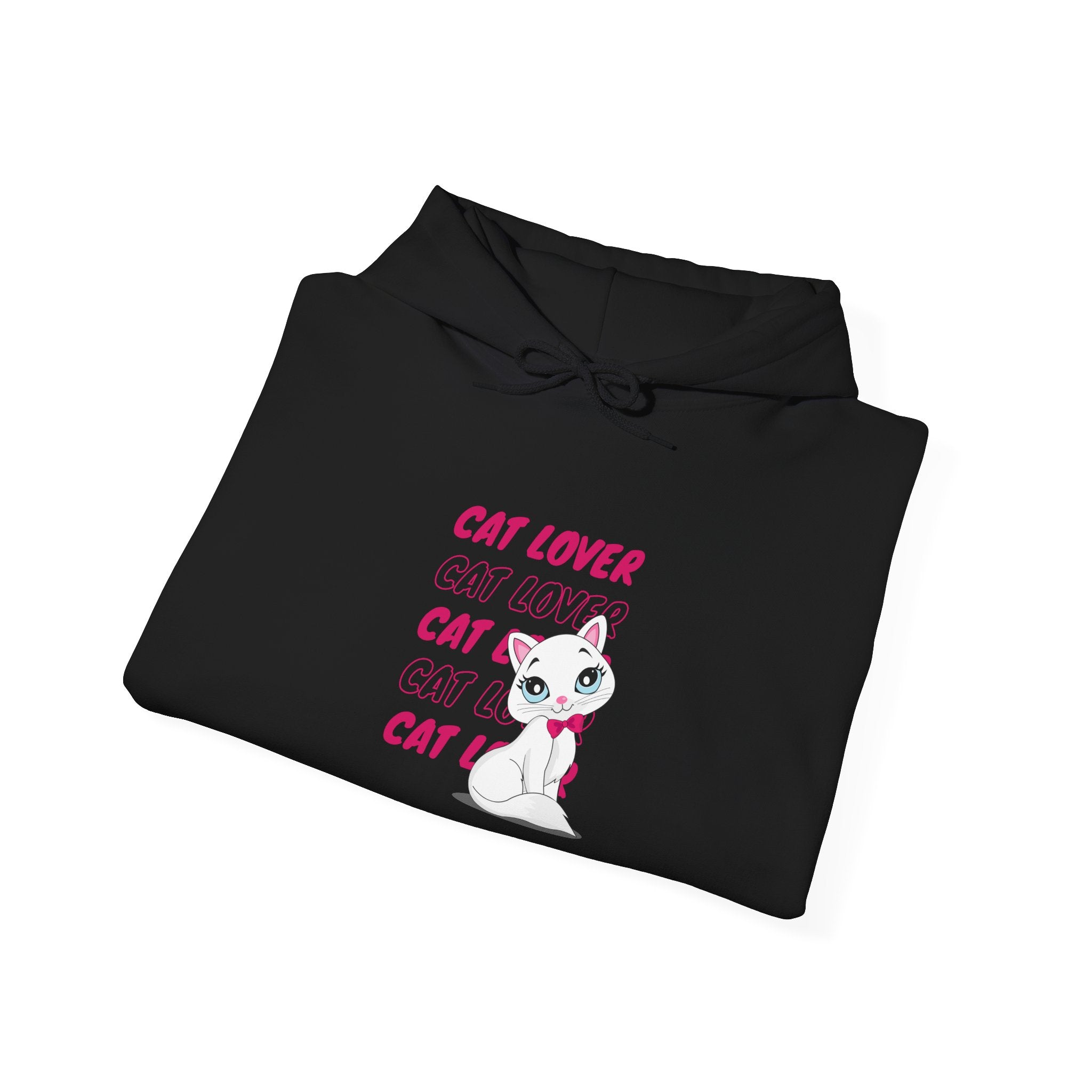 Cat Lover Hoodie — Cute Pink Kitty Graphic Pullover