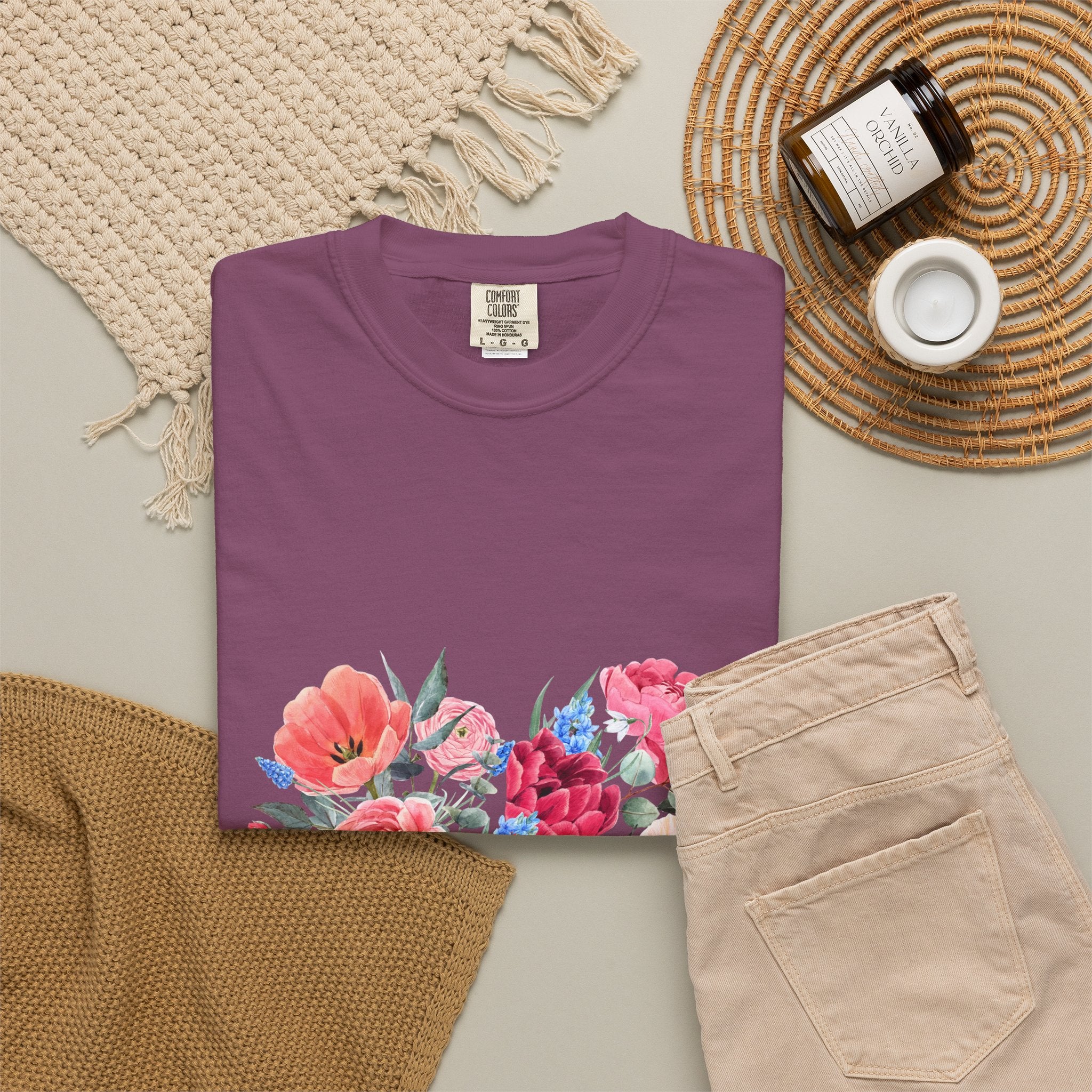 Floral Heart T-Shirt – Watercolor Rose Heart Graphic Tee (Valentine’s Day, Mother's Day)