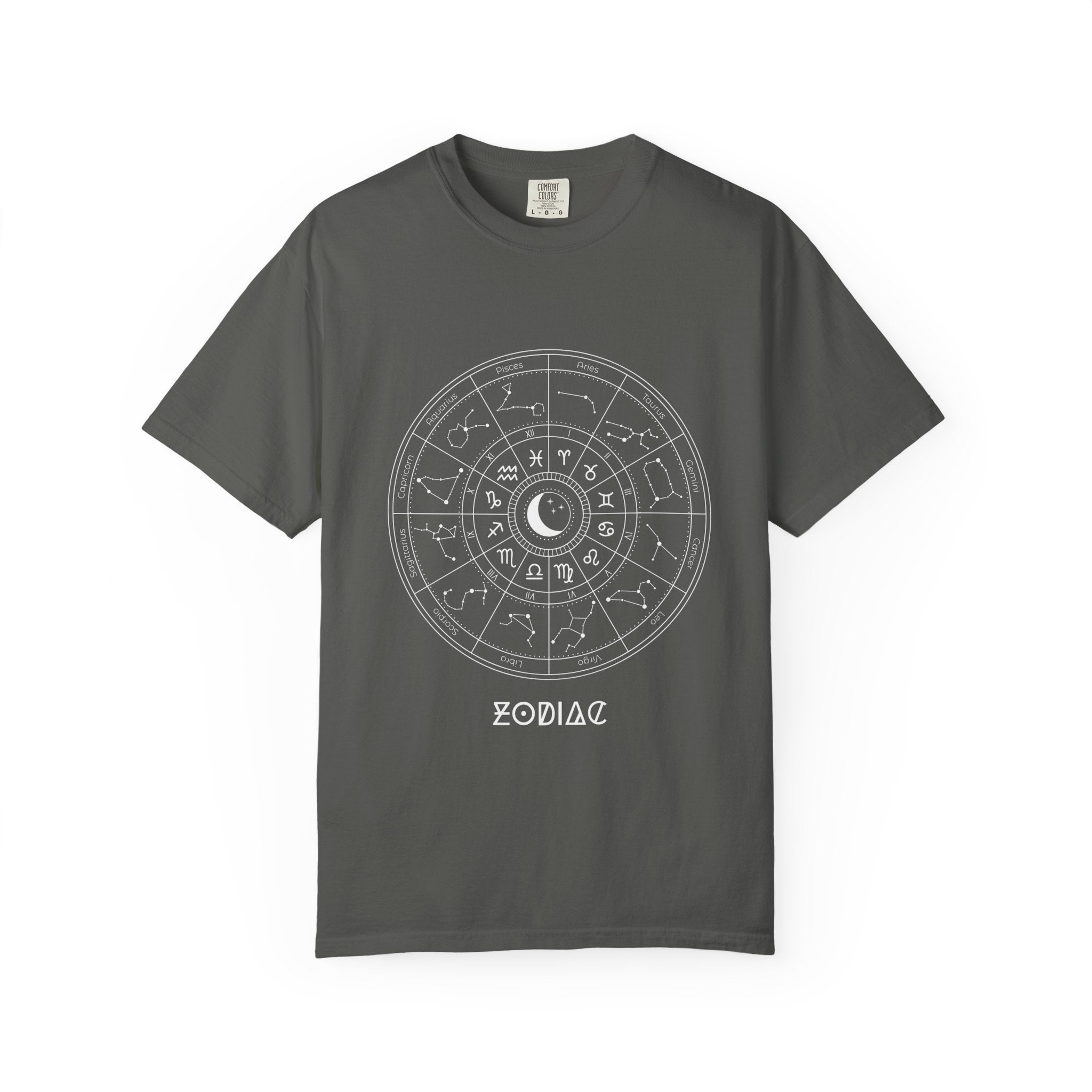 Zodiac Wheel T-Shirt — Astrological Moon & Signs Graphic Tee