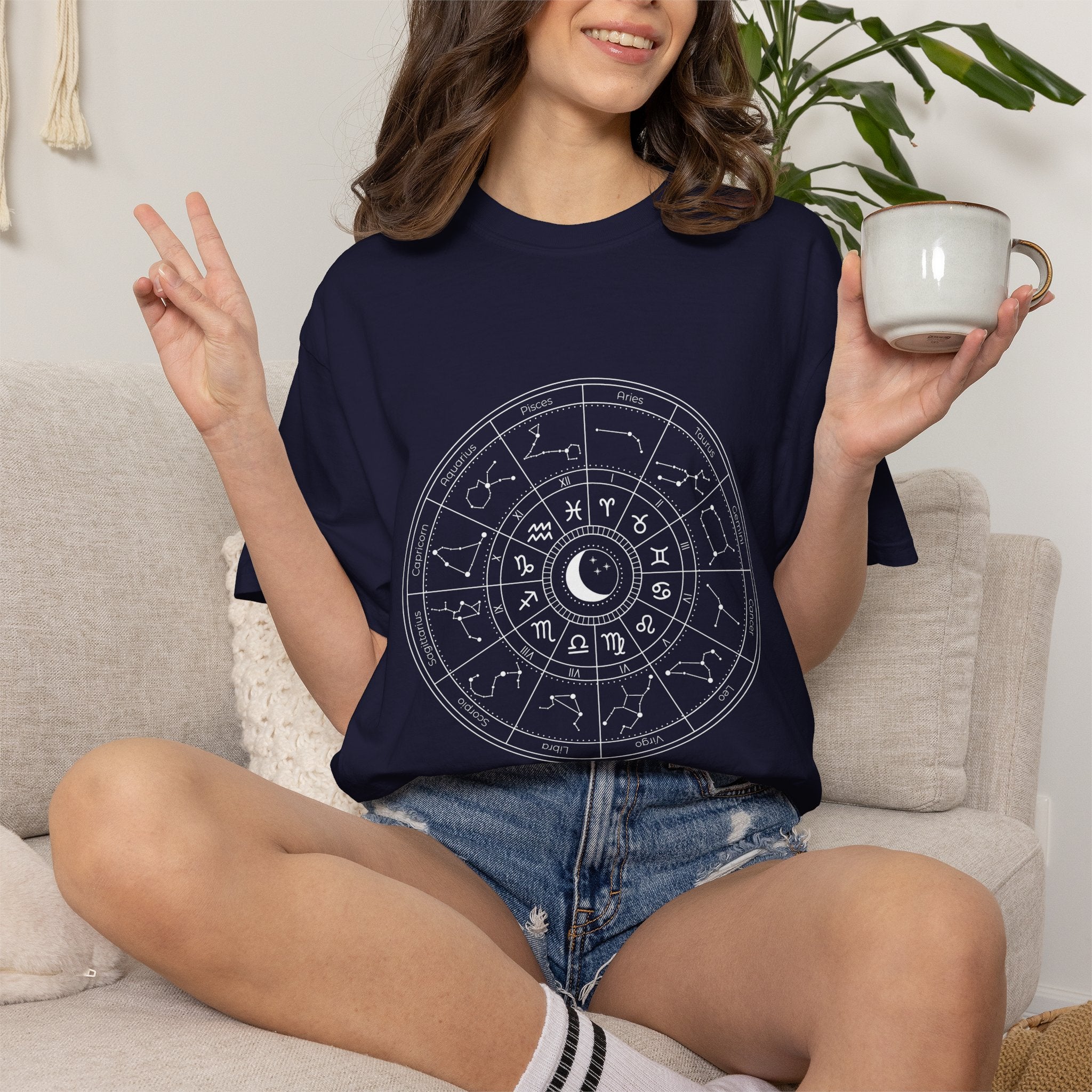 Zodiac Wheel T-Shirt — Astrological Moon & Signs Graphic Tee