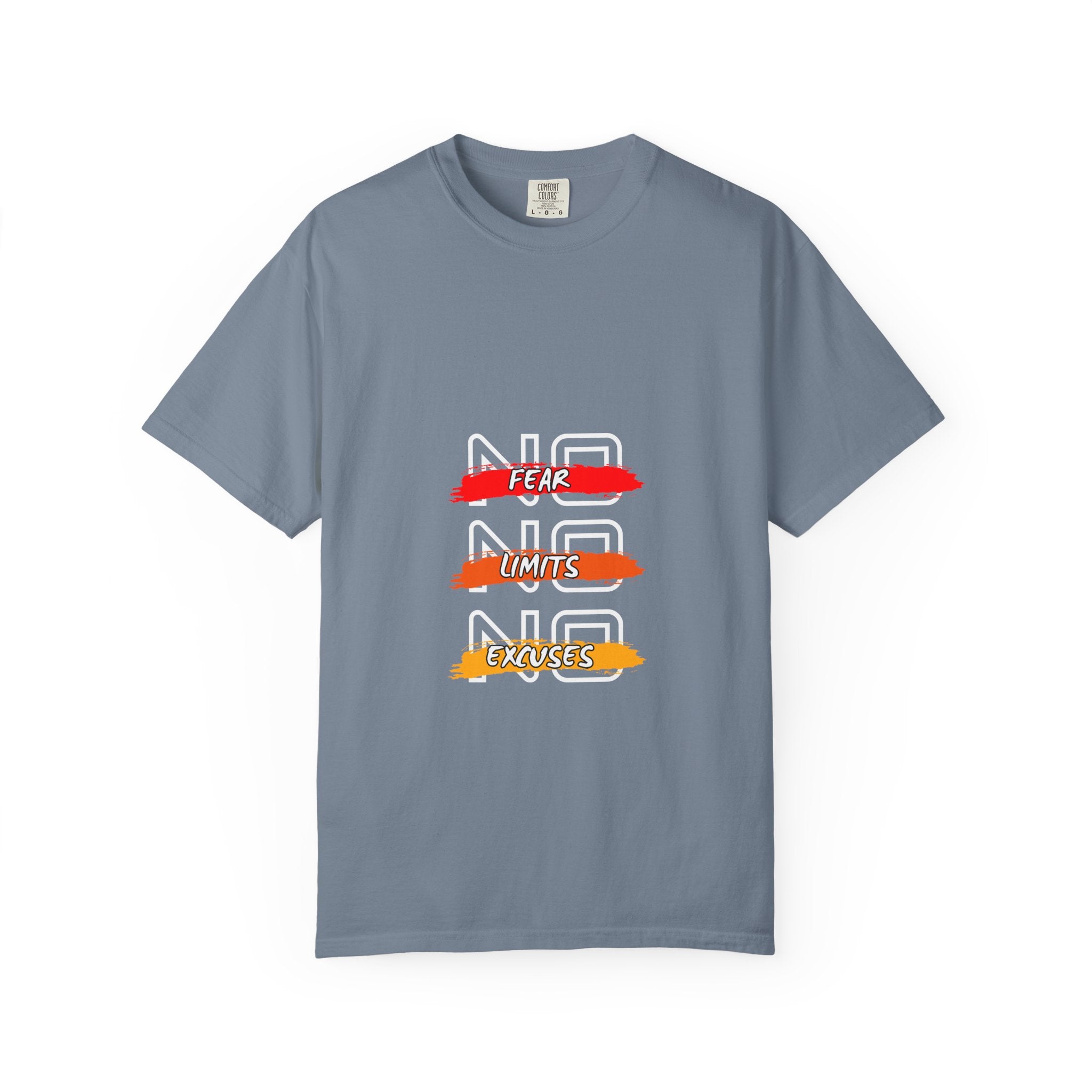 T-Shirt — "No Fear, No Limits, No Excuses" Motivational Graphic Tee
