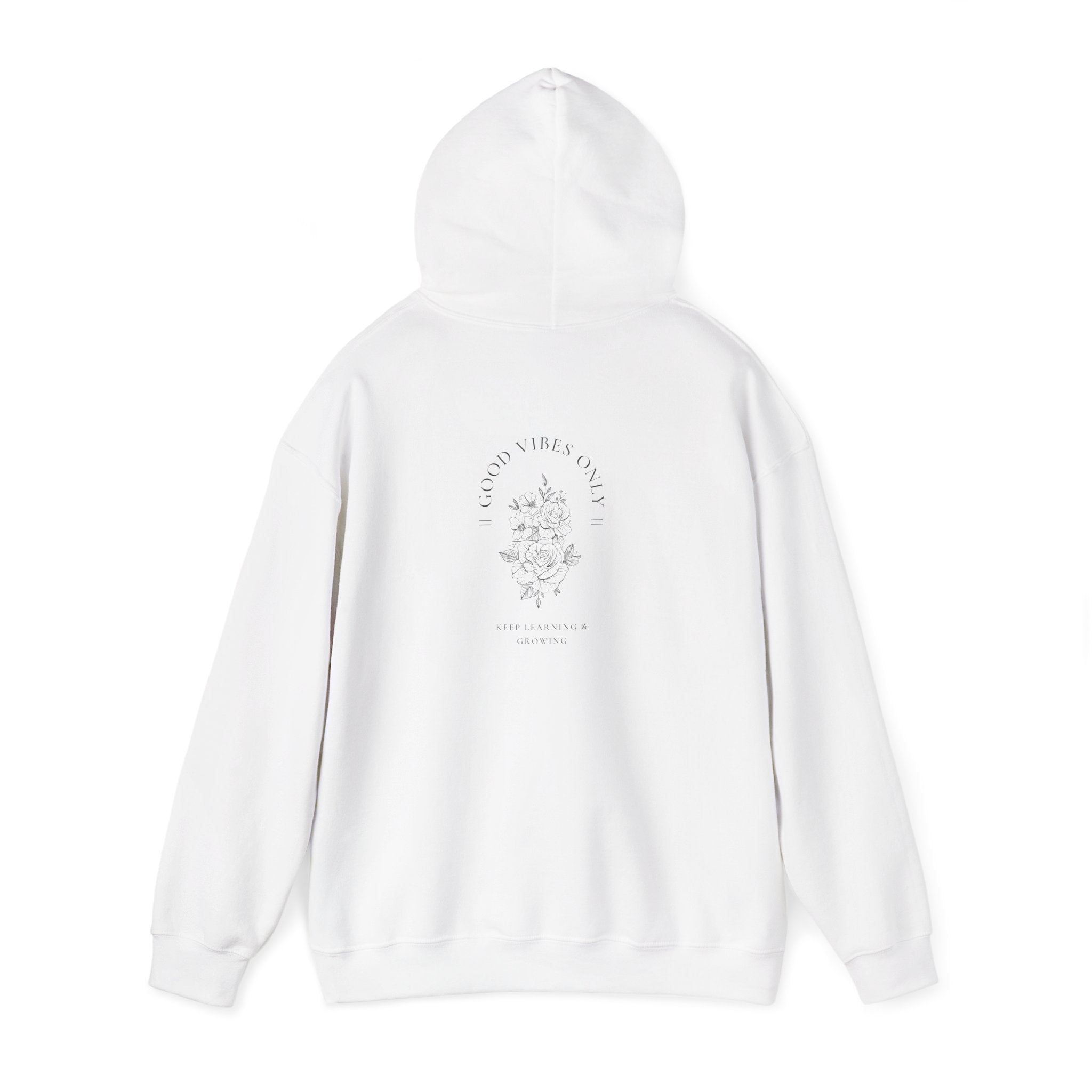 Floral Moon Hoodie — 'Stay Wild' Minimal Botanical Graphic Hooded Sweatshirt