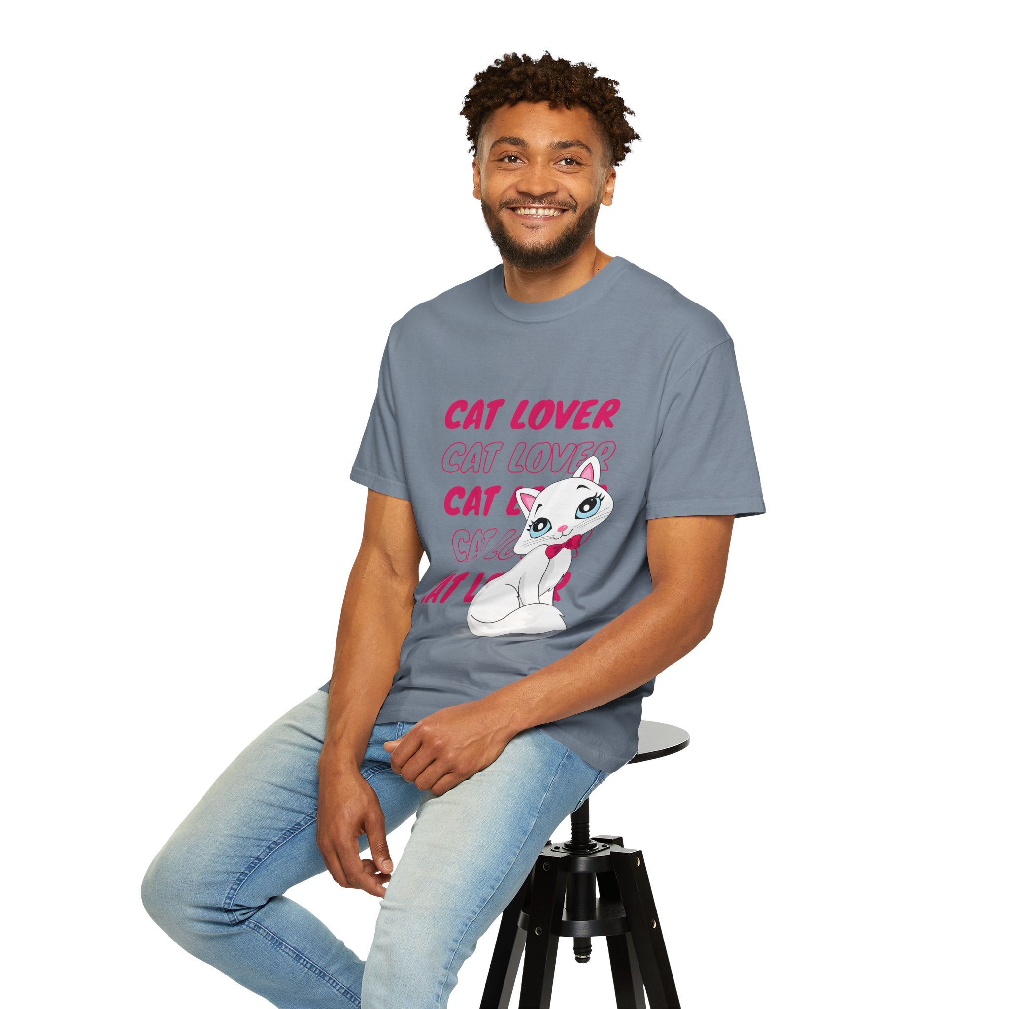 Cat Lover T-Shirt — Cute White Kitten Graphic Tee for Cat Moms & Fans