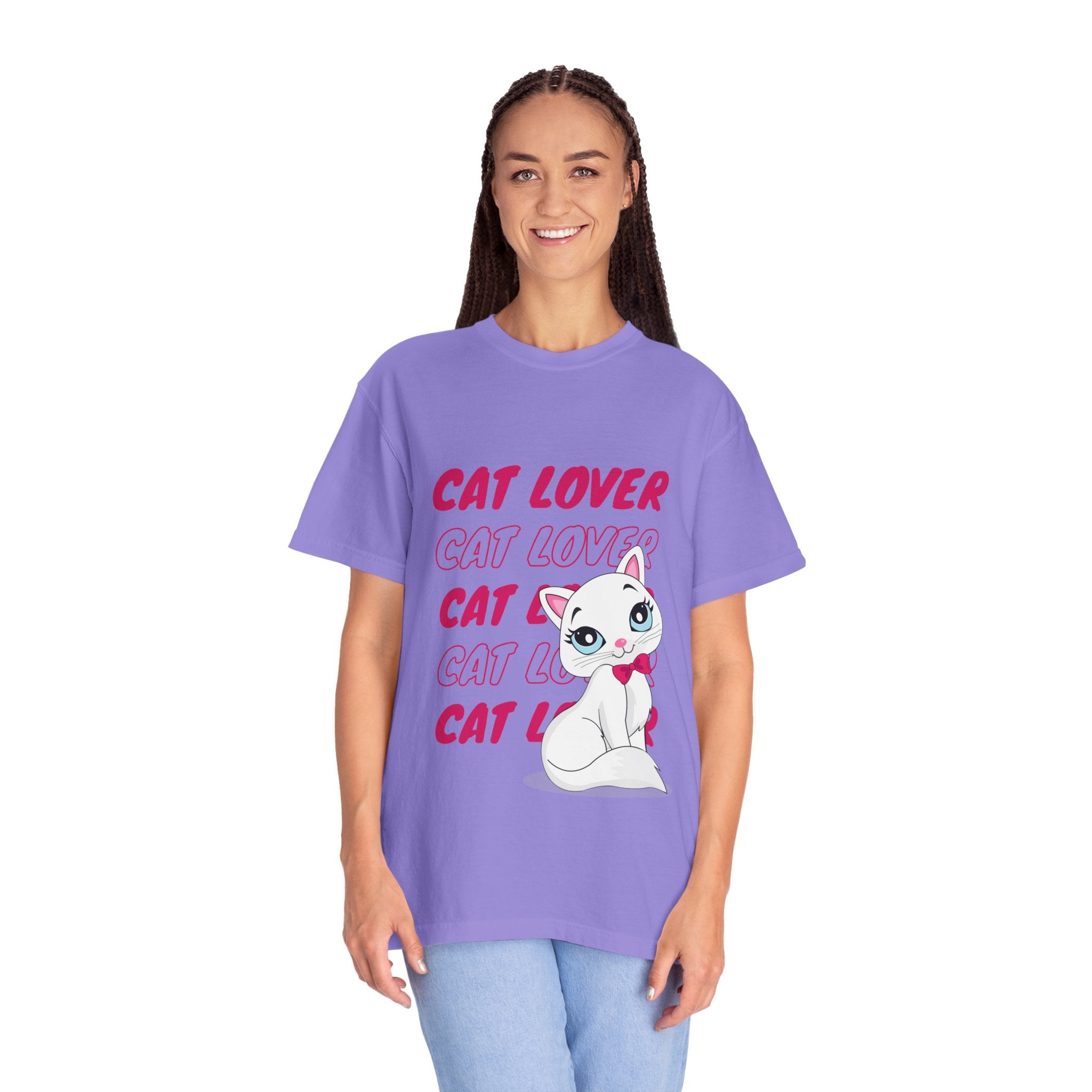 Cat Lover T-Shirt — Cute White Kitten Graphic Tee for Cat Moms & Fans