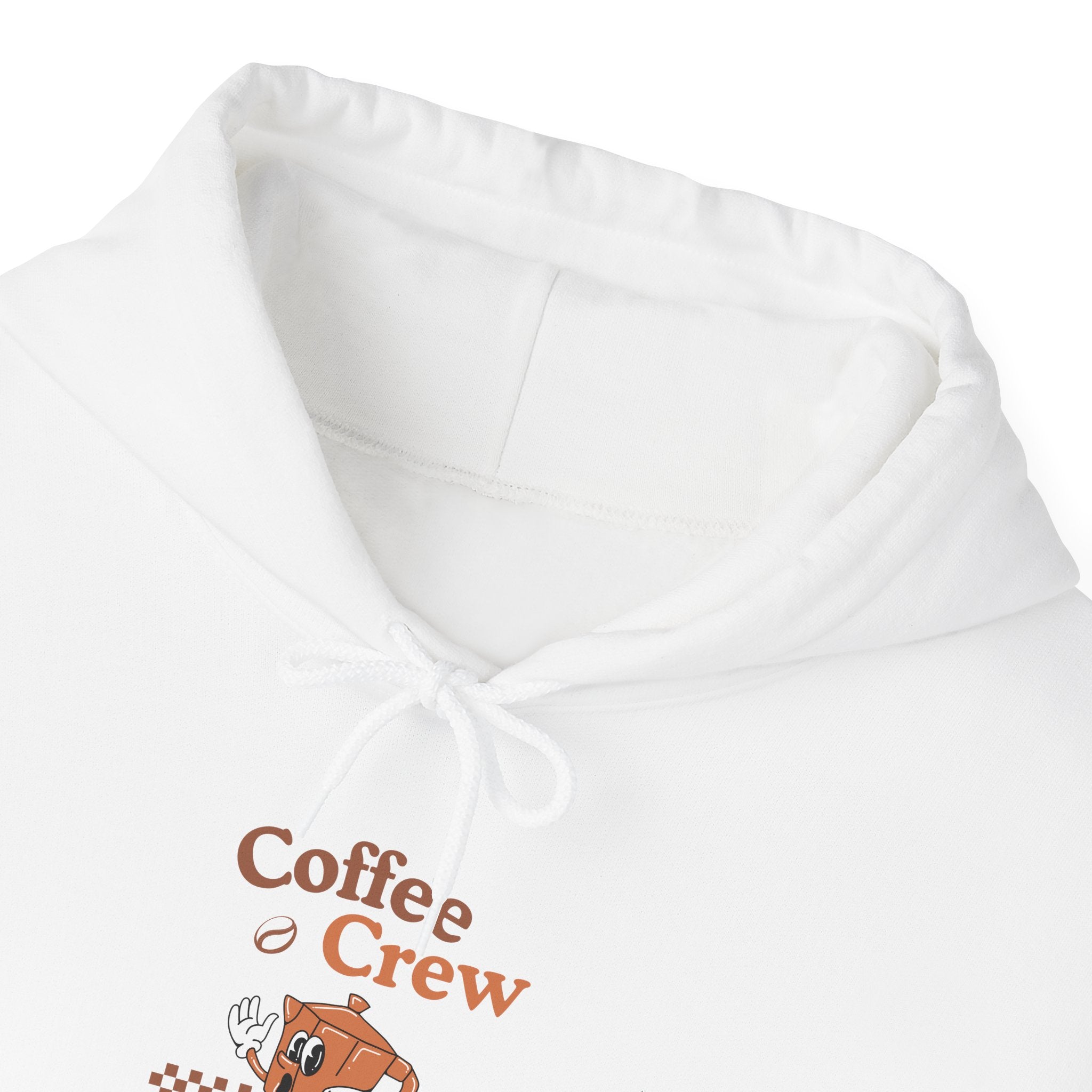 Coffee Crew Hoodie – Retro Running Coffee Cup Graphic Hooded Sweatshirt