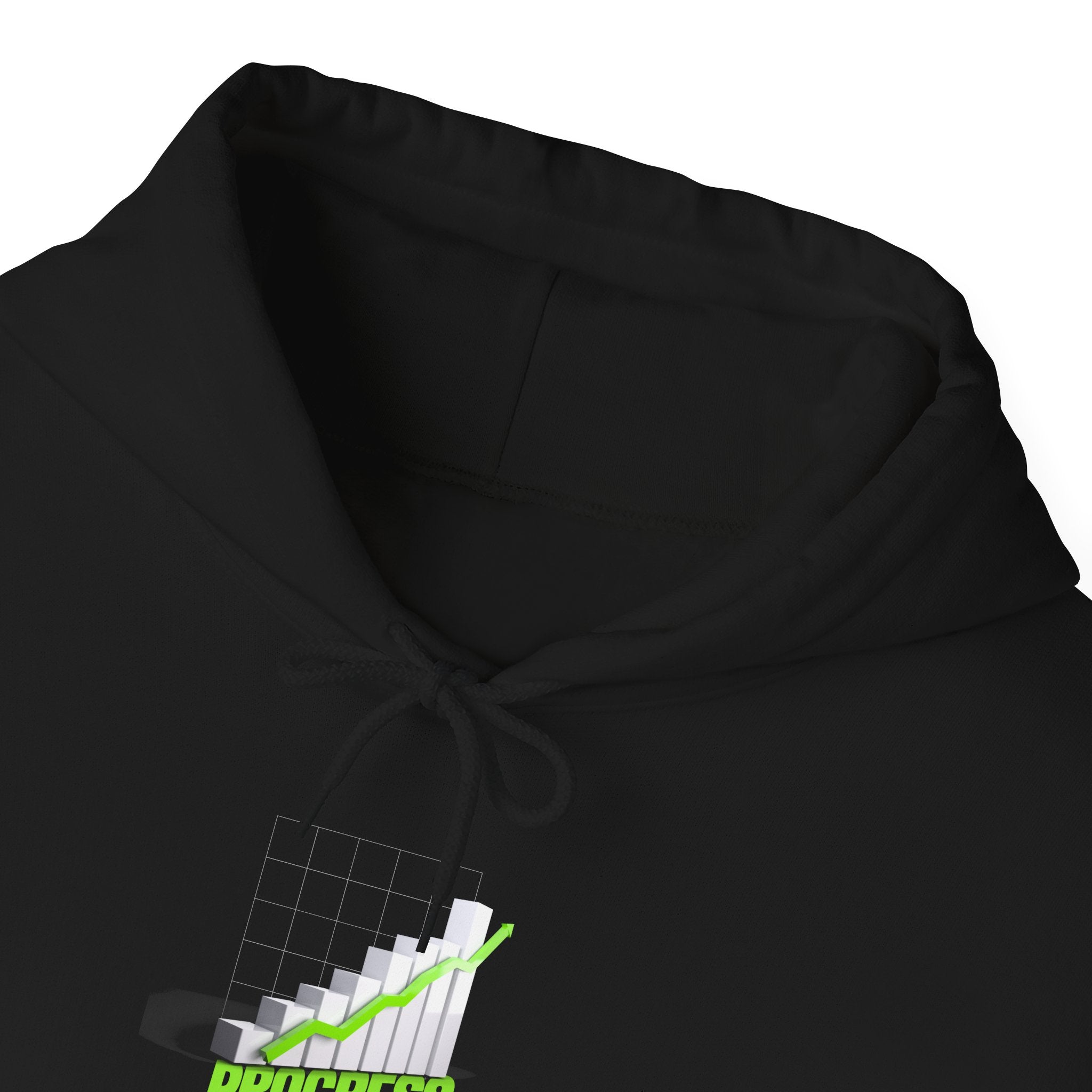 Progress Graphic Hoodie - Retro Staircase 'Progress' Text