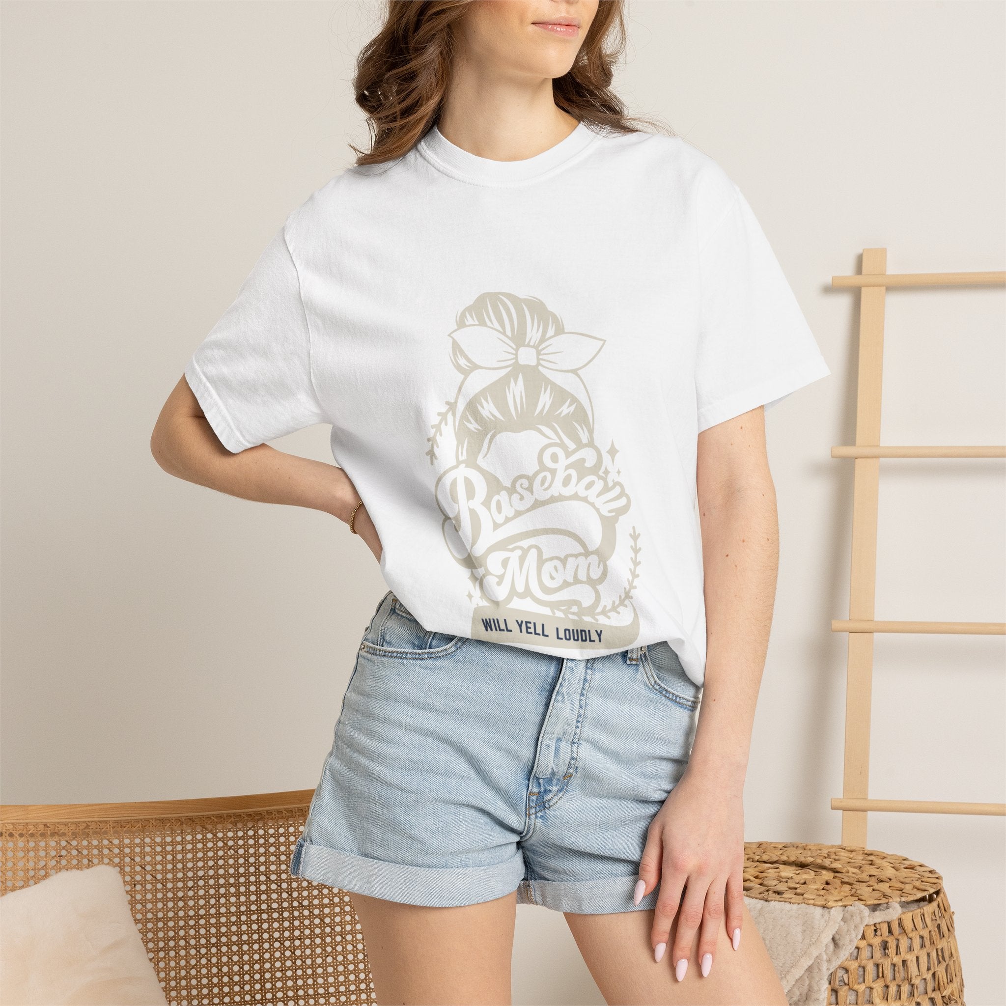 Baseball Mom T-Shirt — 'Baseball Mom Will Yell Loudly' Graphic Tee