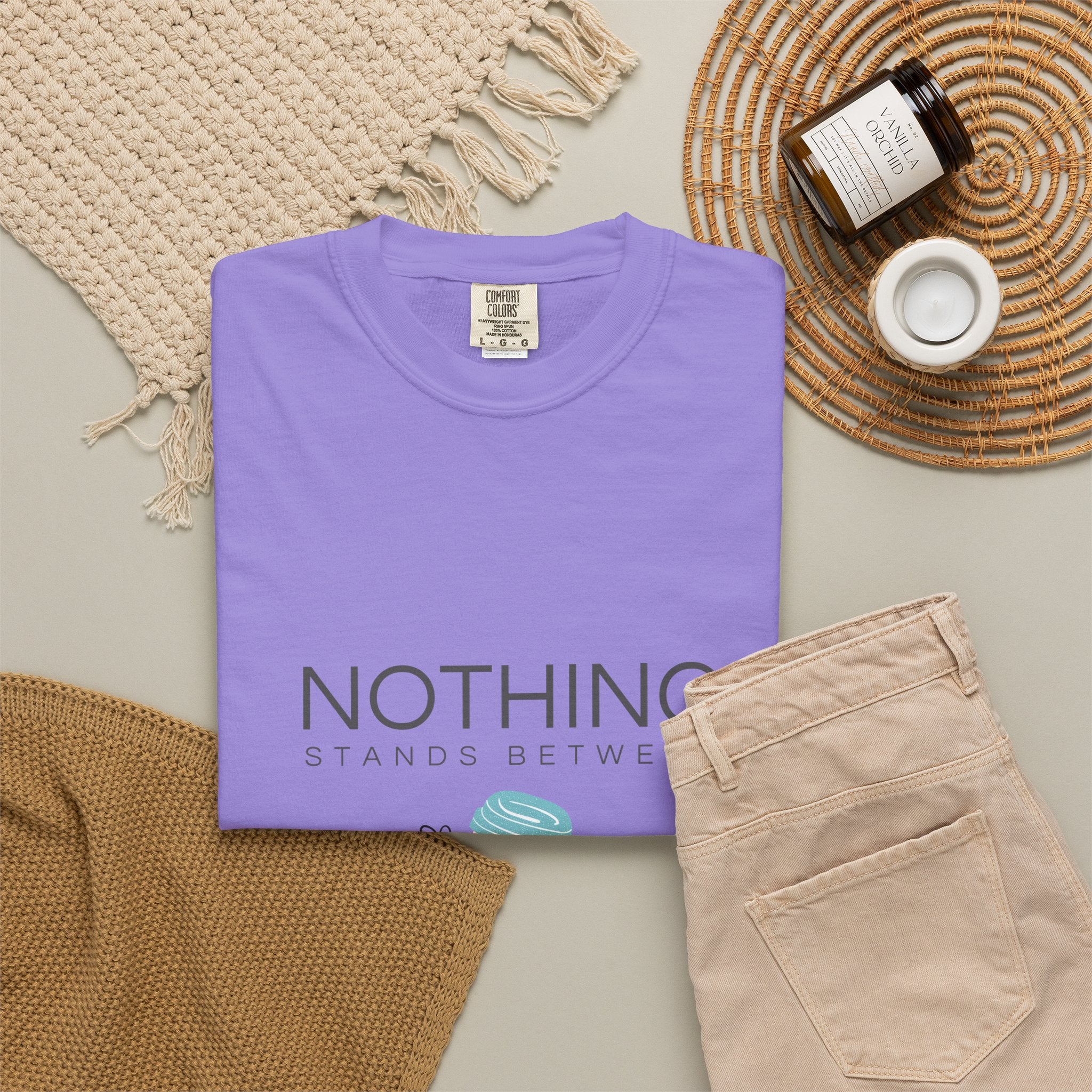 Nothing Stands Between A Girl And Her Coffee T-Shirt — Cute Coffee Lover Tee