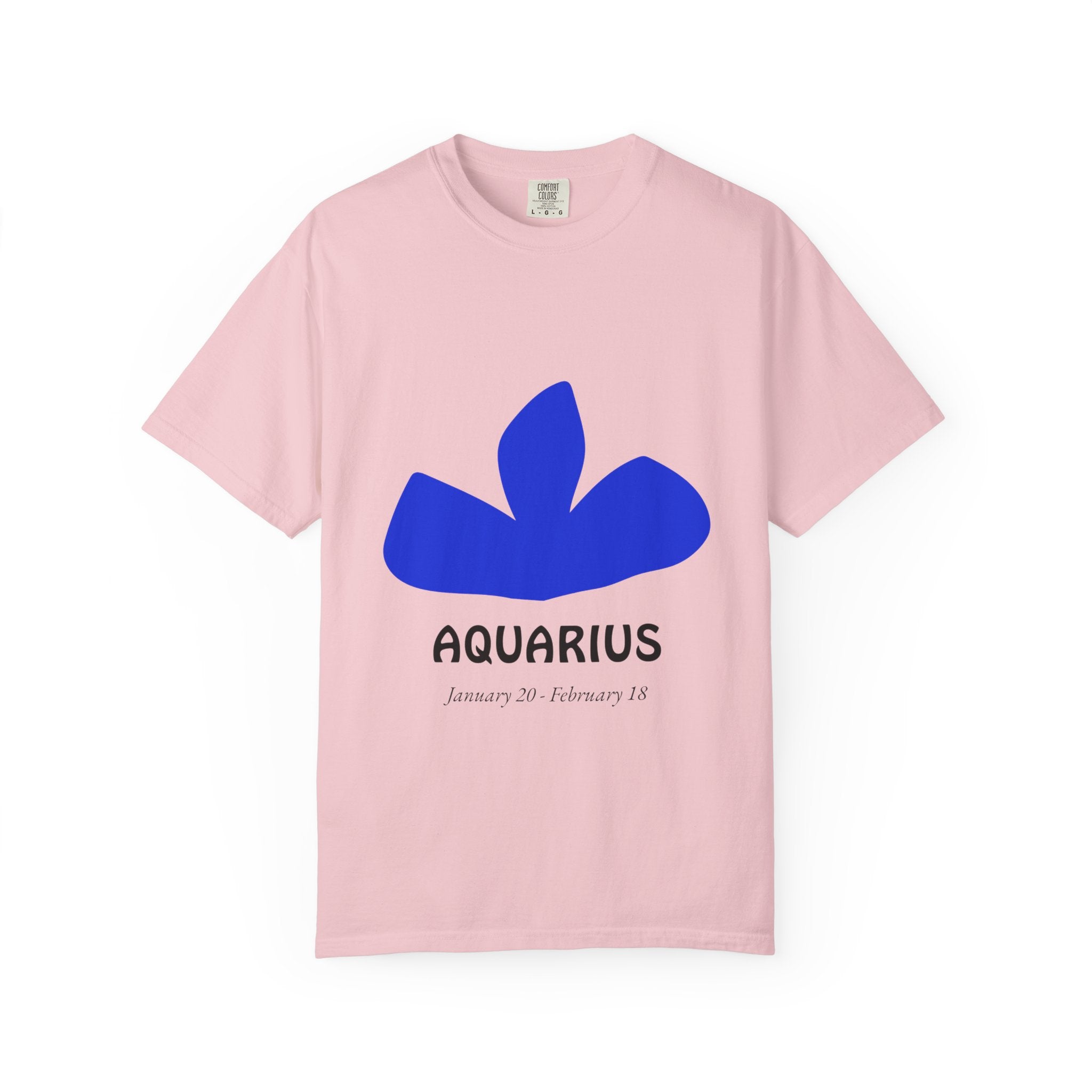 Aquarius Zodiac T-Shirt — Bold Blue Symbol, January 20–February 18 Astrology Tee