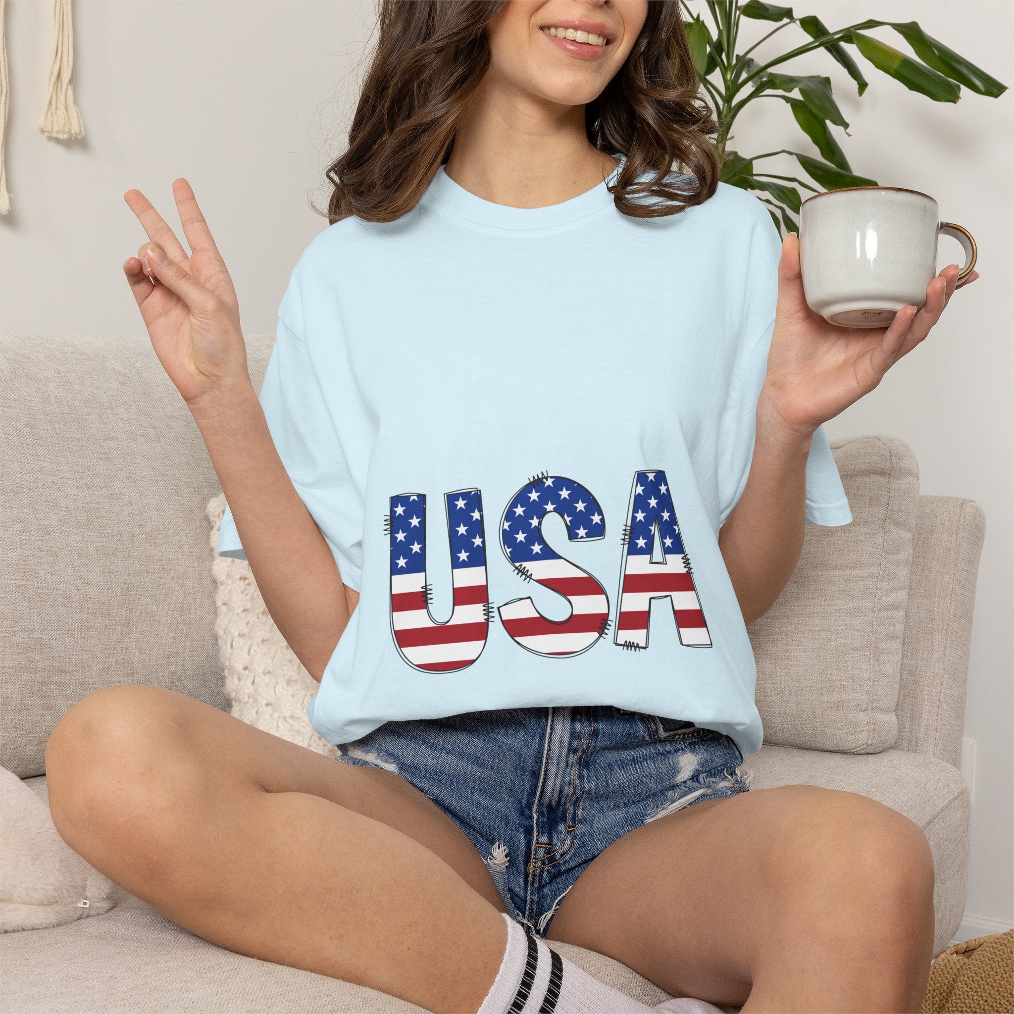 USA Flag Graphic T-Shirt — Patriotic Fourth of July Tee