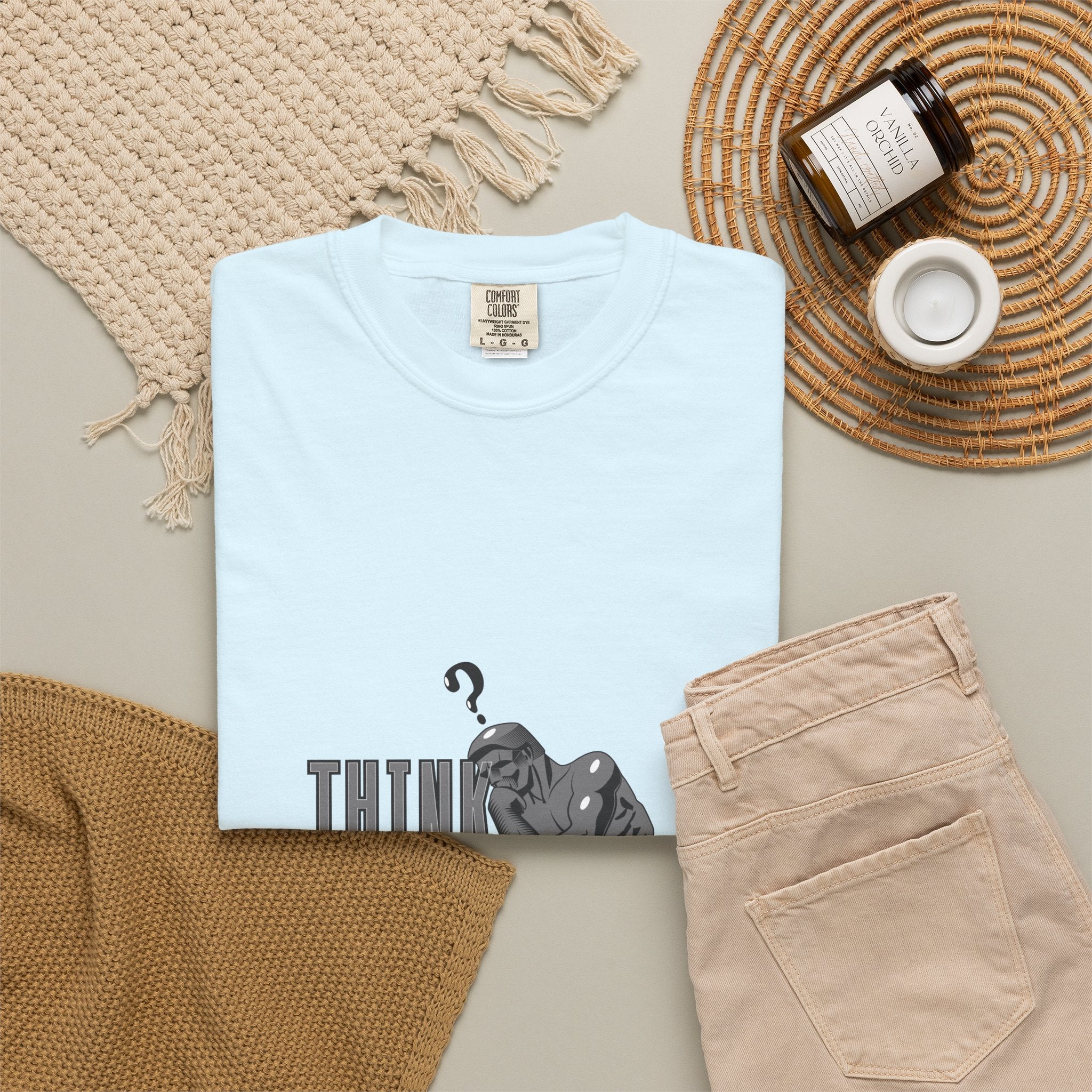 Think Big T-Shirt — Motivational Graphic Tee with Thinking Man Design