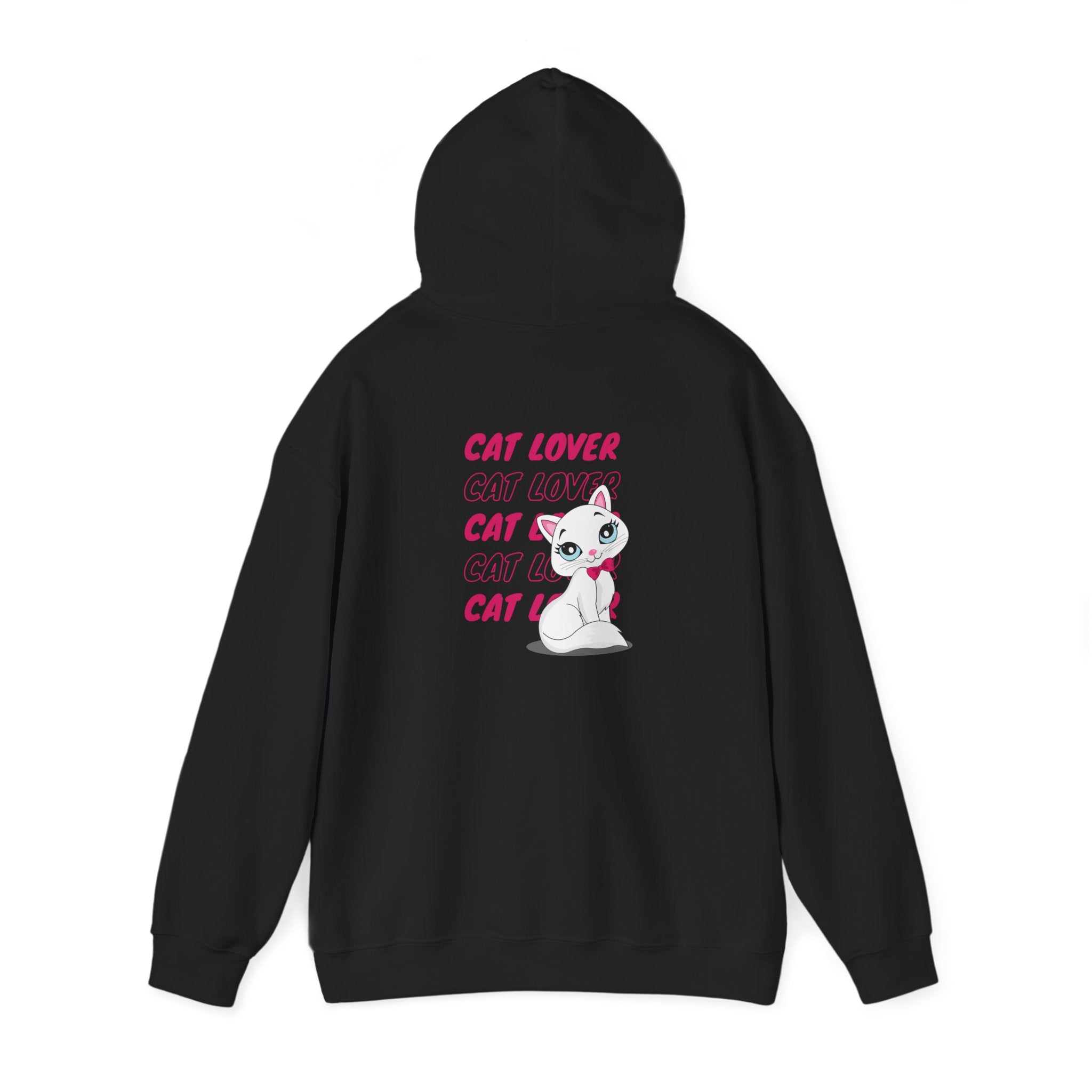 Cat Lover Hoodie — Cute Pink Kitty Graphic Pullover
