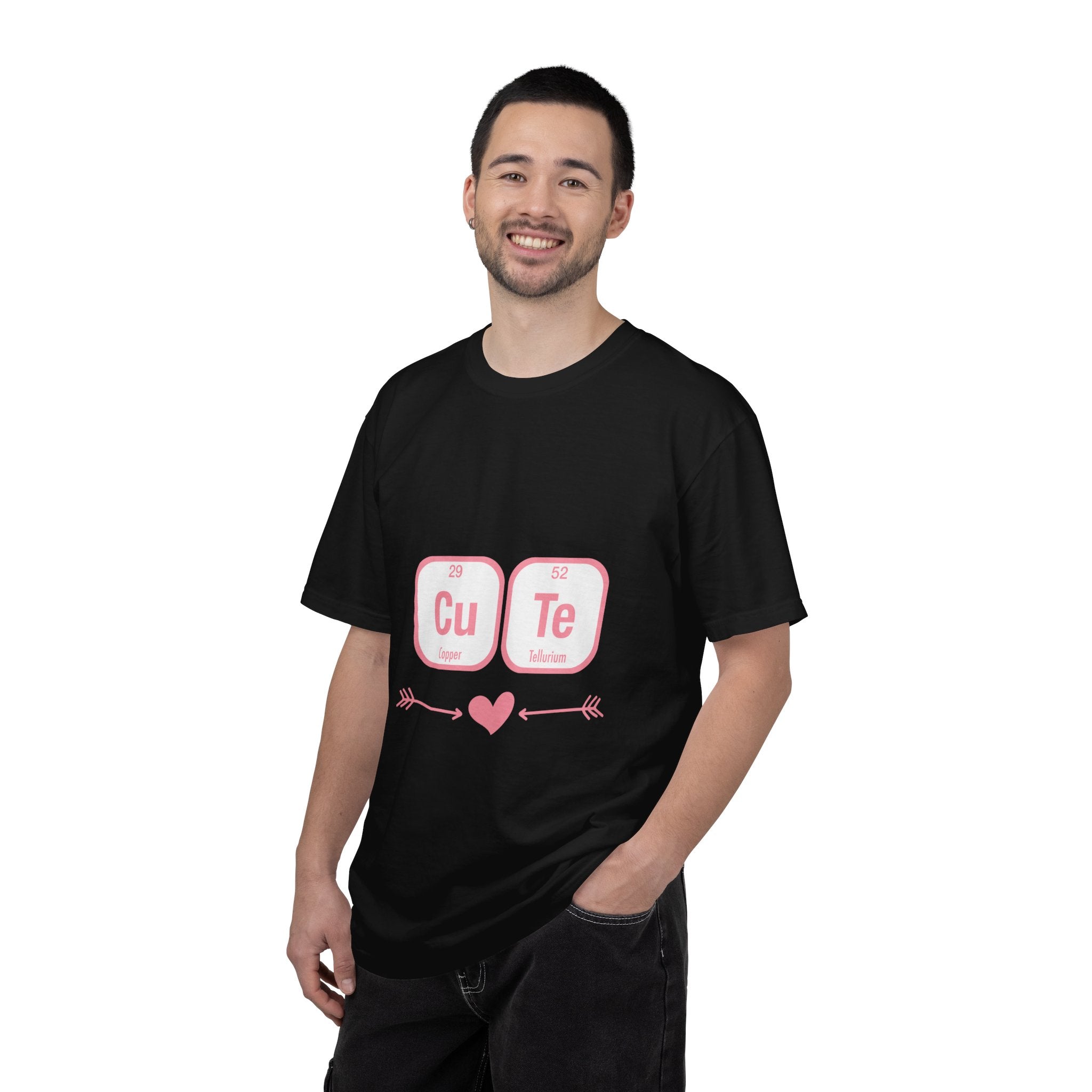 Cute Chemistry Tee — "Cu Te" Element Heart Graphic T-Shirt