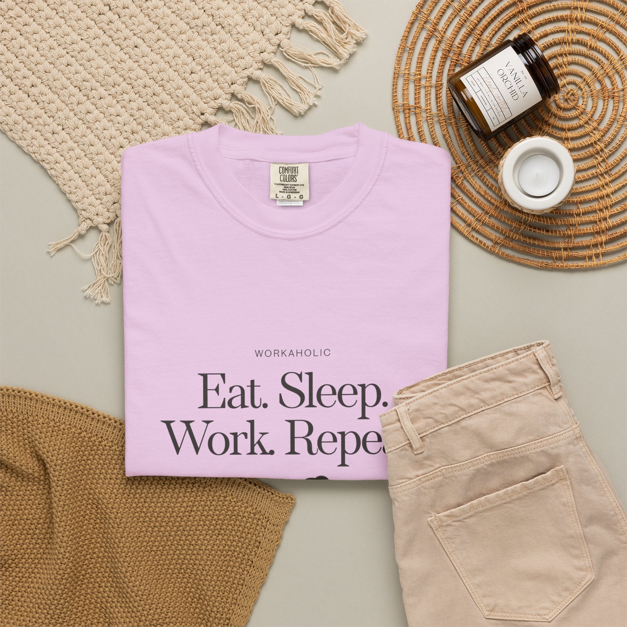 Eat. Sleep. Work. Repeat. Tee — Minimalist Remote Work Graphic T-Shirt