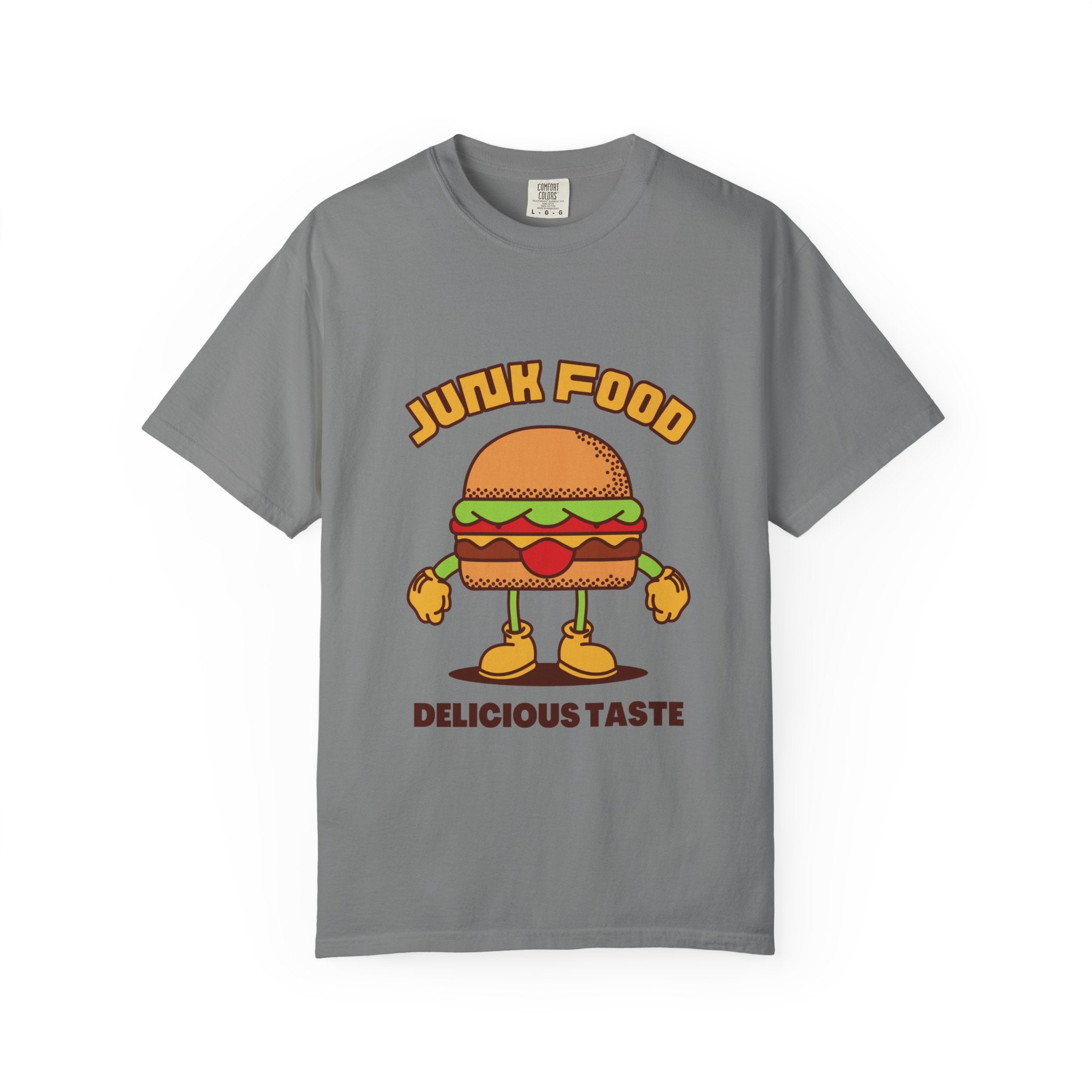 Junk Food Burger T-Shirt — Cute Retro ‘Delicious Taste’ Graphic Tee