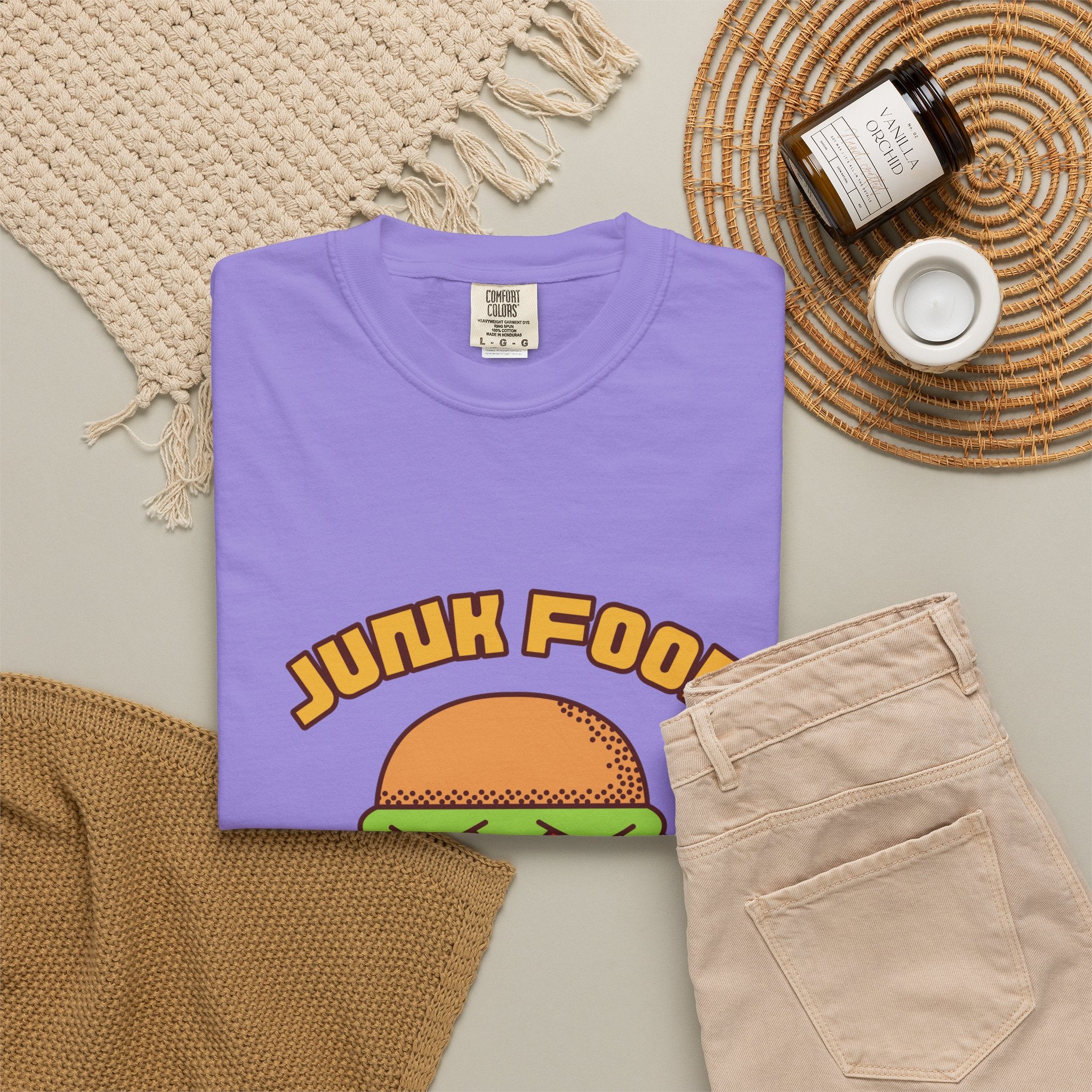 Junk Food Burger T-Shirt — Cute Retro ‘Delicious Taste’ Graphic Tee