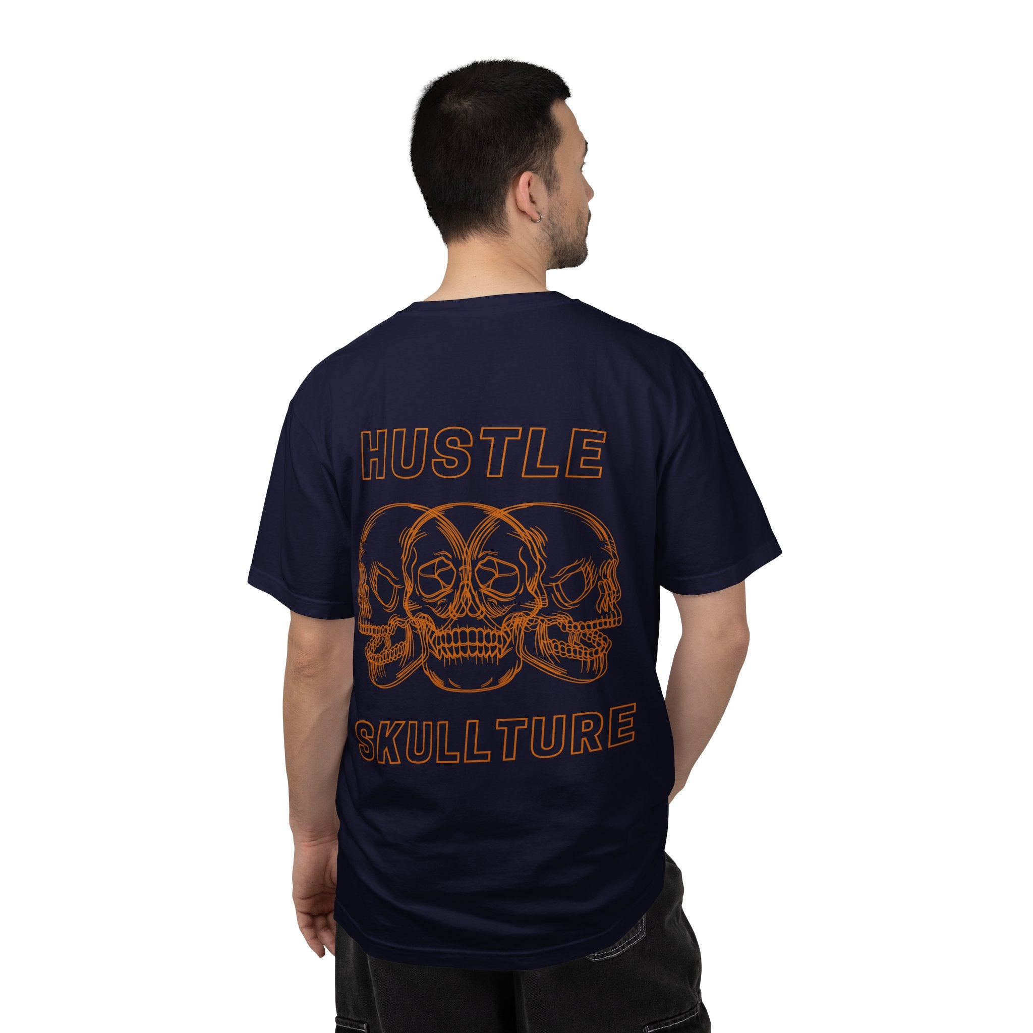 Hustle Skullture Tee — Vintage Skull Graphic T-Shirt for Streetwear & Edgy Style