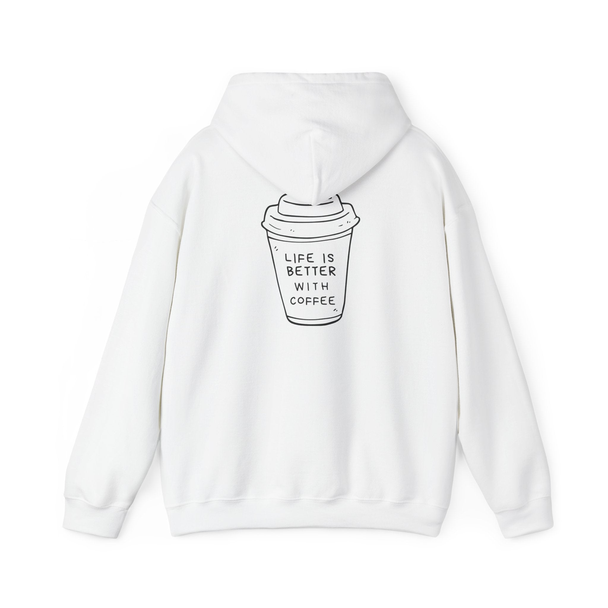 Coffee Lovers Hoodie - "Life Is Better With Coffee" Minimal Graphic Pullover