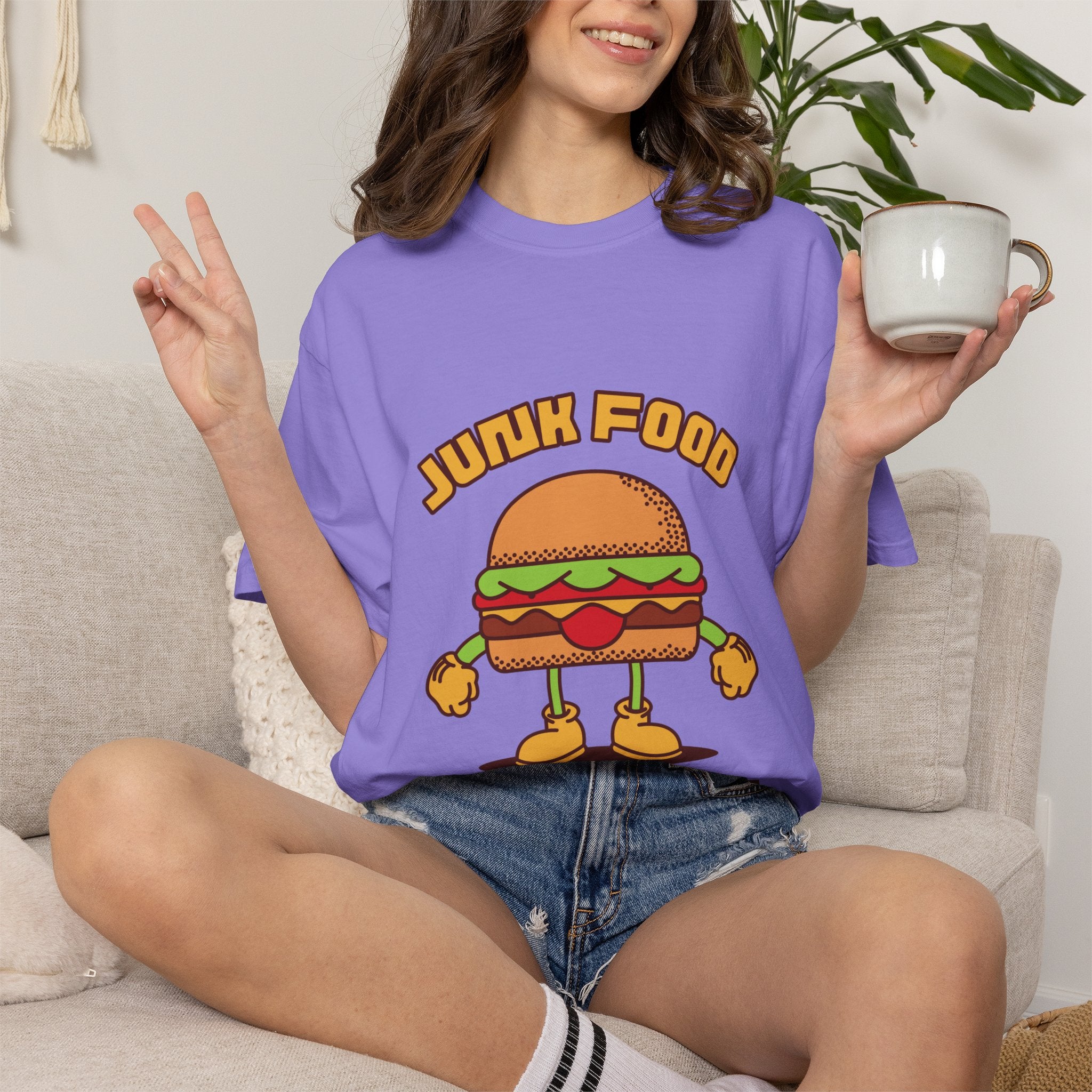 Junk Food Burger T-Shirt — Cute Retro ‘Delicious Taste’ Graphic Tee