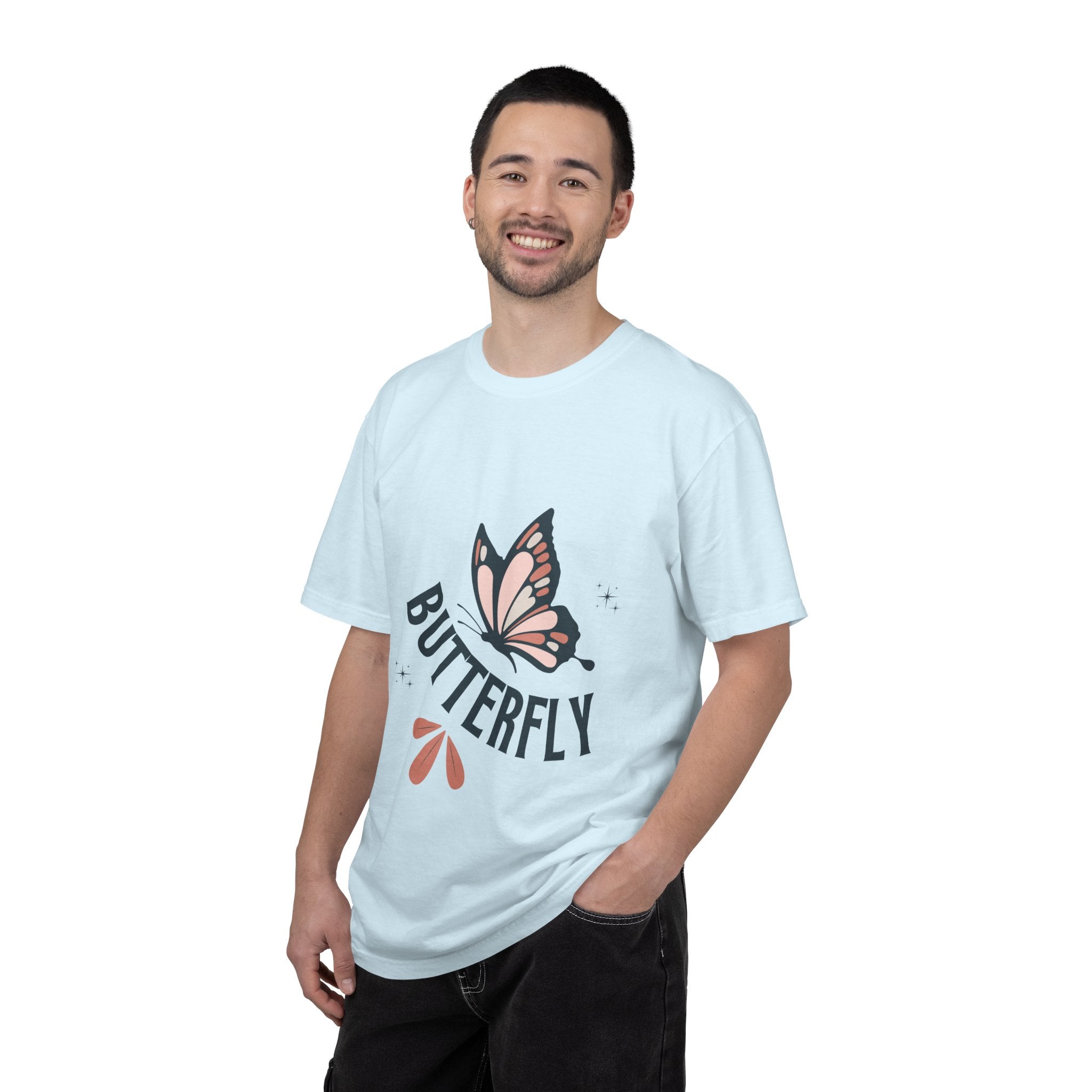 Butterfly Graphic T-Shirt — Pink Monarch Floral Tee