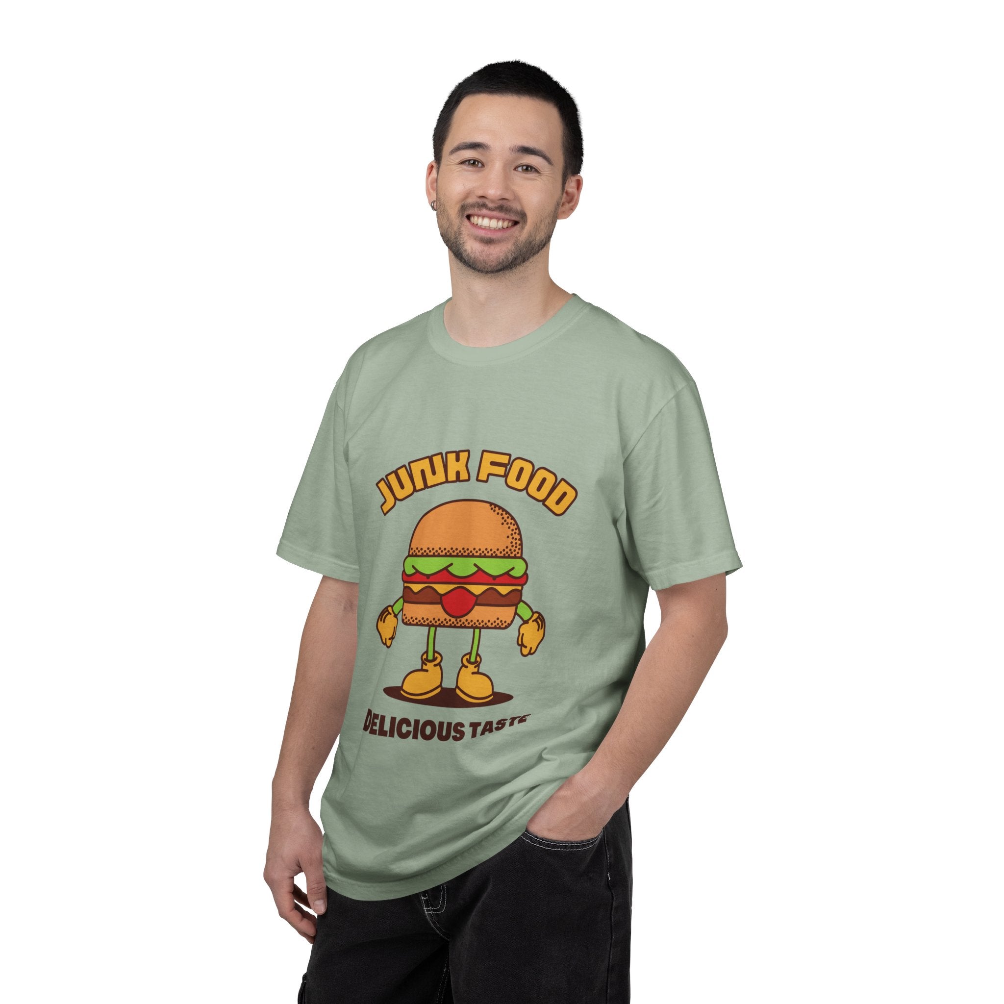 Junk Food Burger T-Shirt — Cute Retro ‘Delicious Taste’ Graphic Tee
