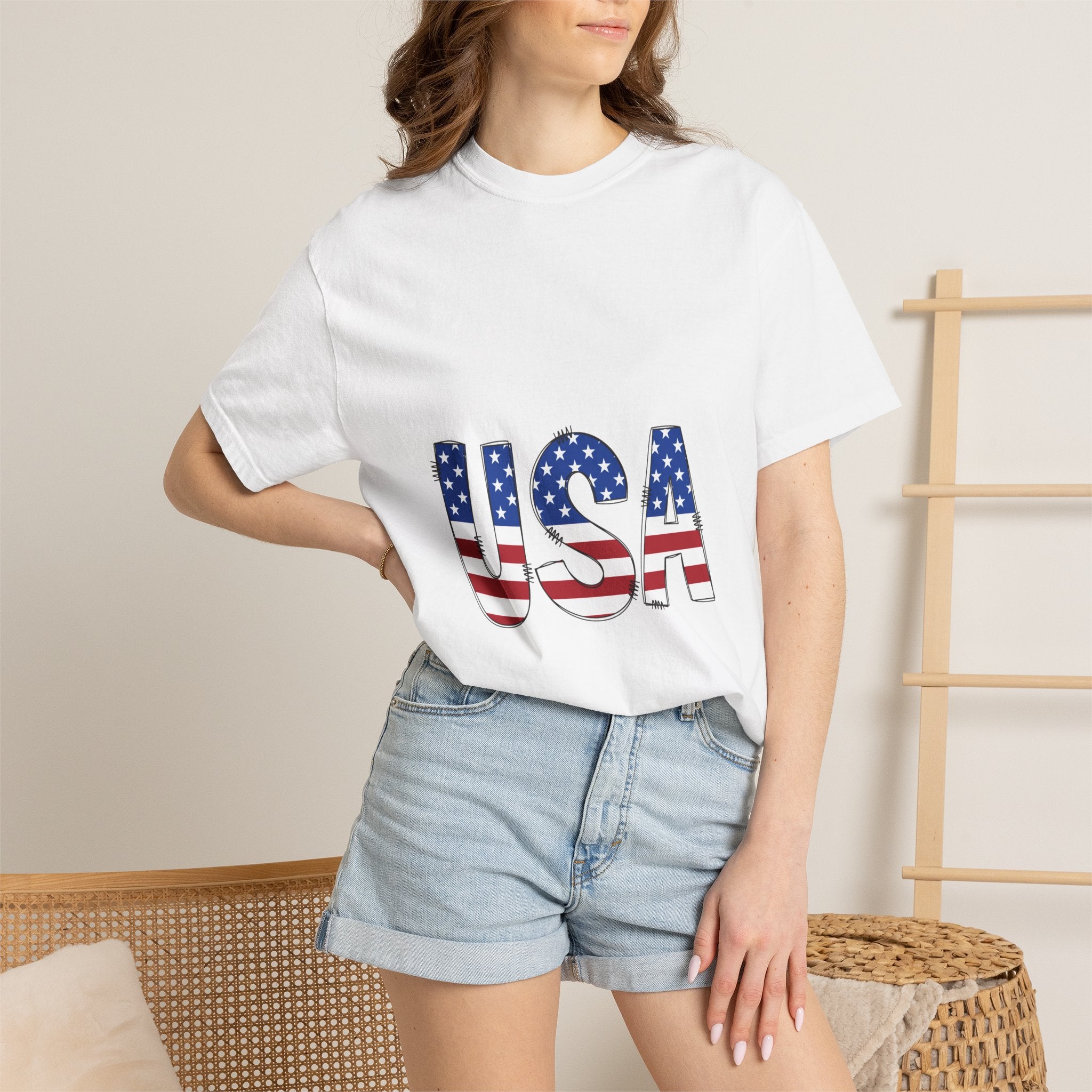 USA Flag Graphic T-Shirt — Patriotic Fourth of July Tee