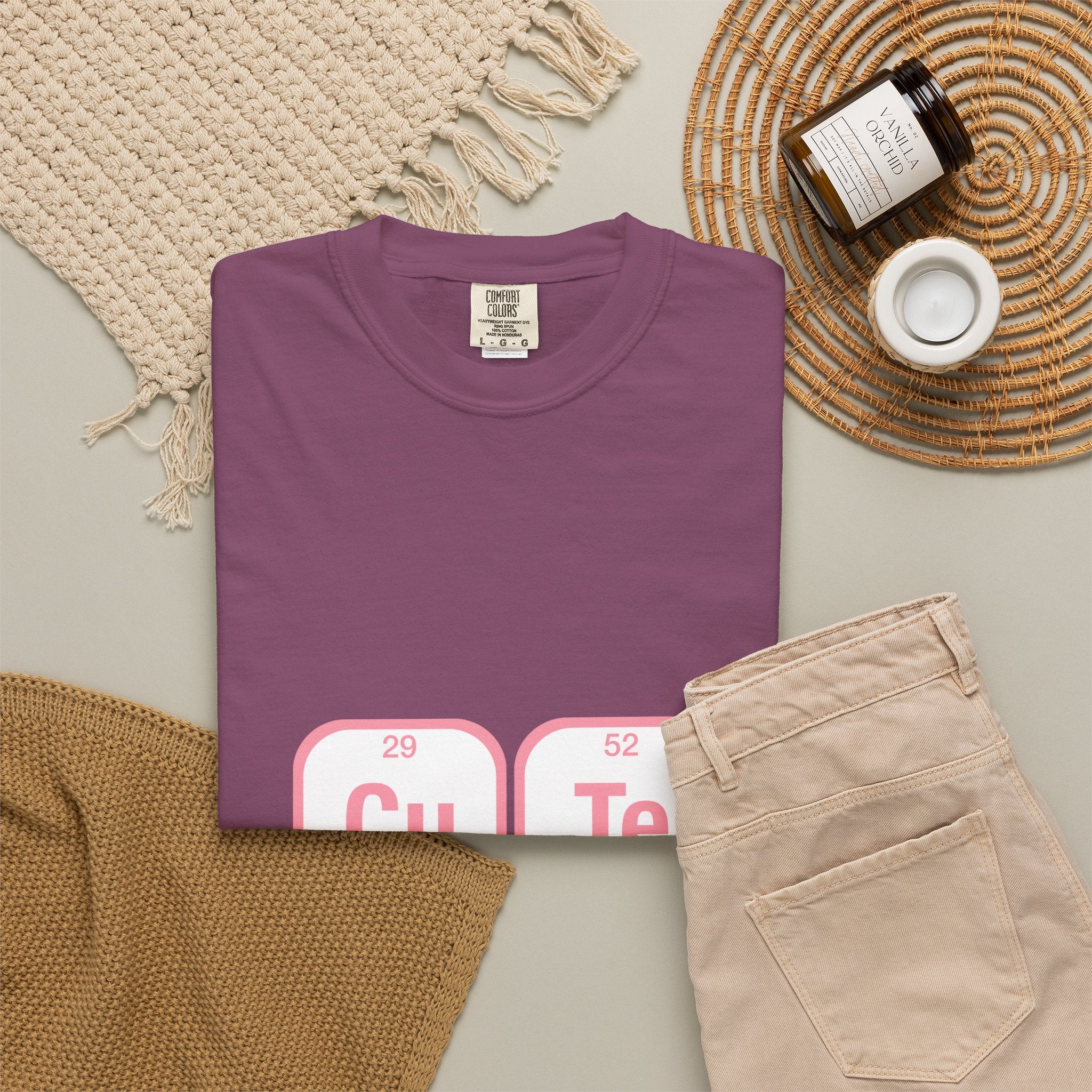 Cute Chemistry Tee — "Cu Te" Element Heart Graphic T-Shirt
