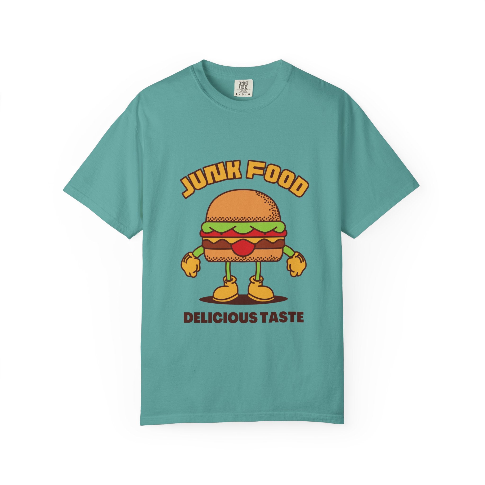 Junk Food Burger T-Shirt — Cute Retro ‘Delicious Taste’ Graphic Tee