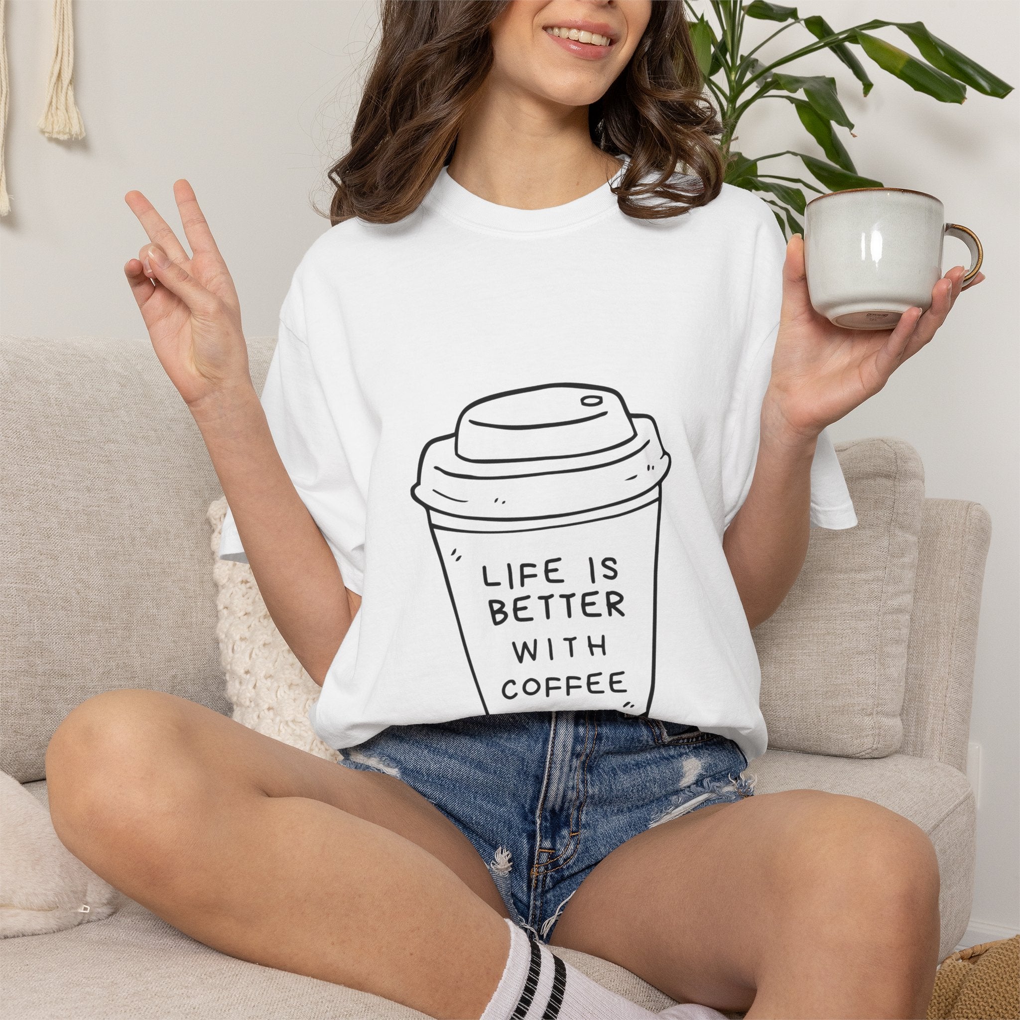 Coffee Lover T‑Shirt — "Life Is Better With Coffee" Graphic Tee