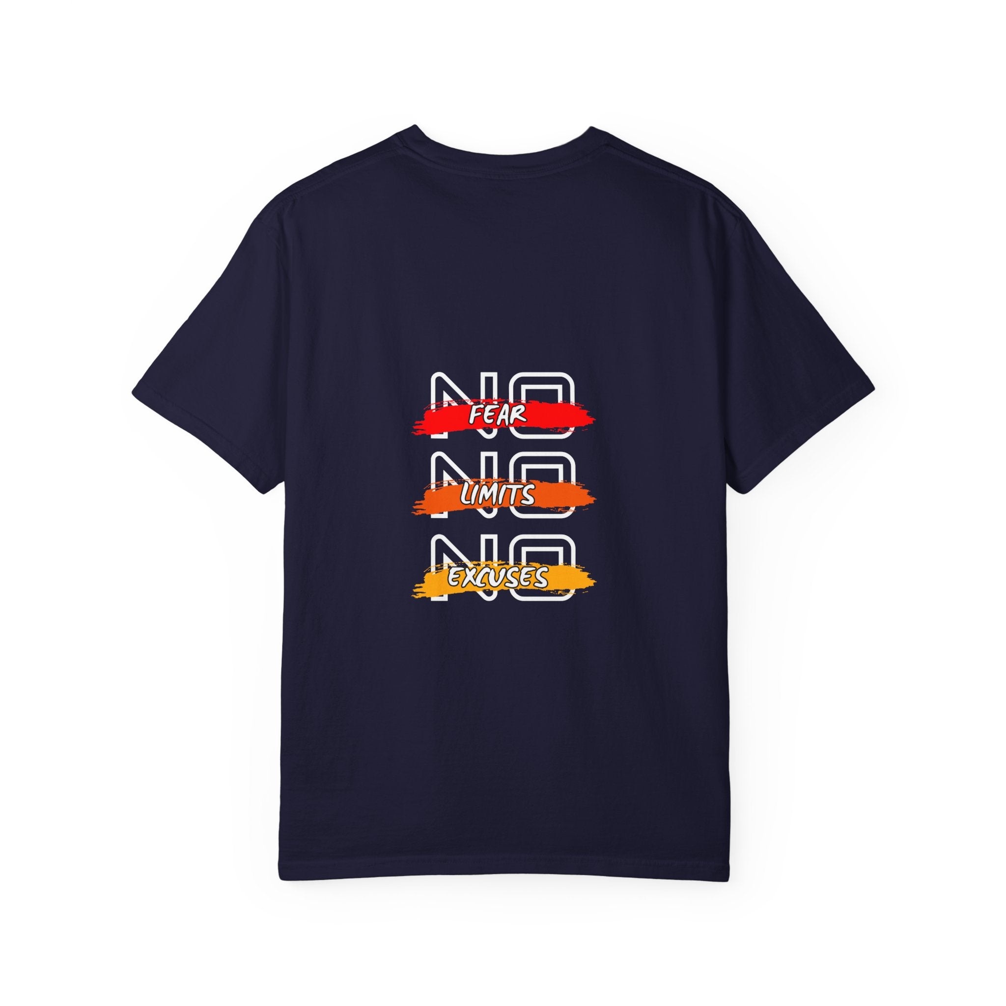 T-Shirt — "No Fear, No Limits, No Excuses" Motivational Graphic Tee